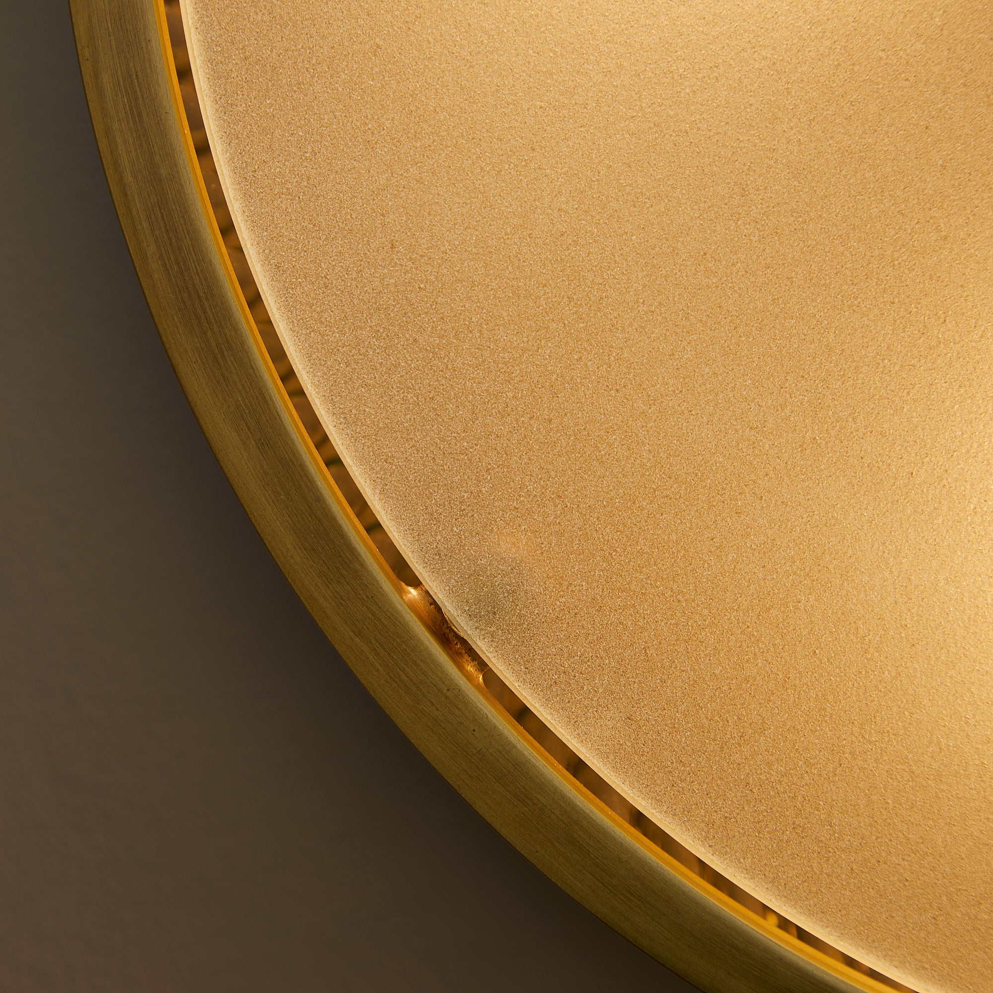 Round Roddy IP44 flush ceiling light in antique brass and clear glass - Image 7