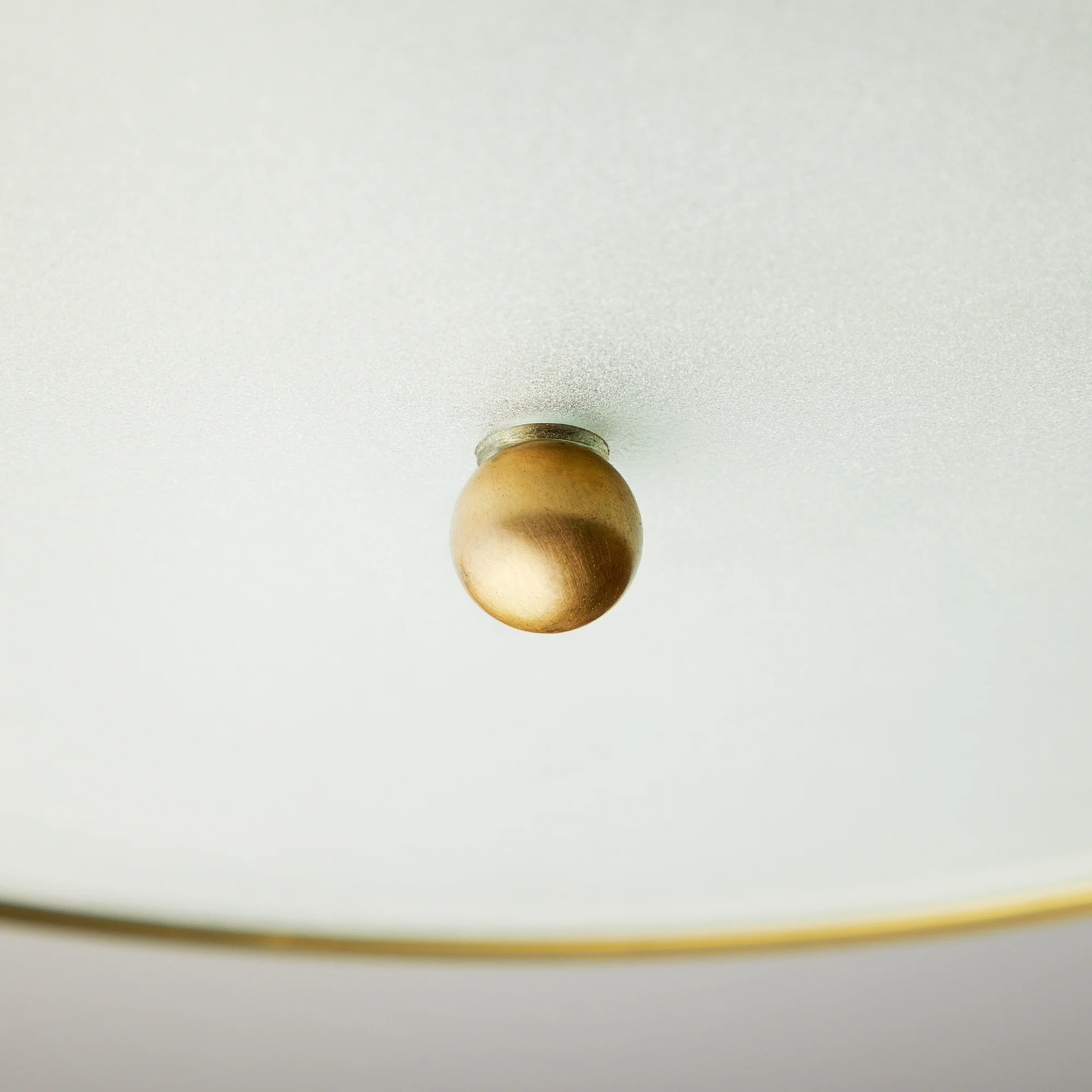 Round Roddy IP44 flush ceiling light in antique brass and clear glass - Image 8