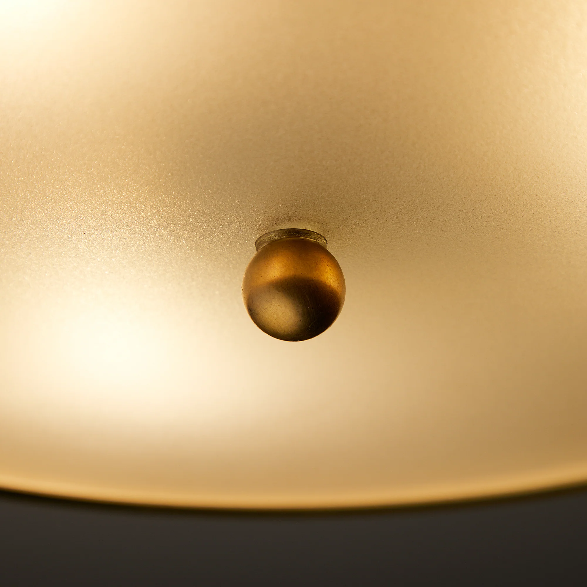 Round Roddy IP44 flush ceiling light in antique brass and clear glass - Image 9