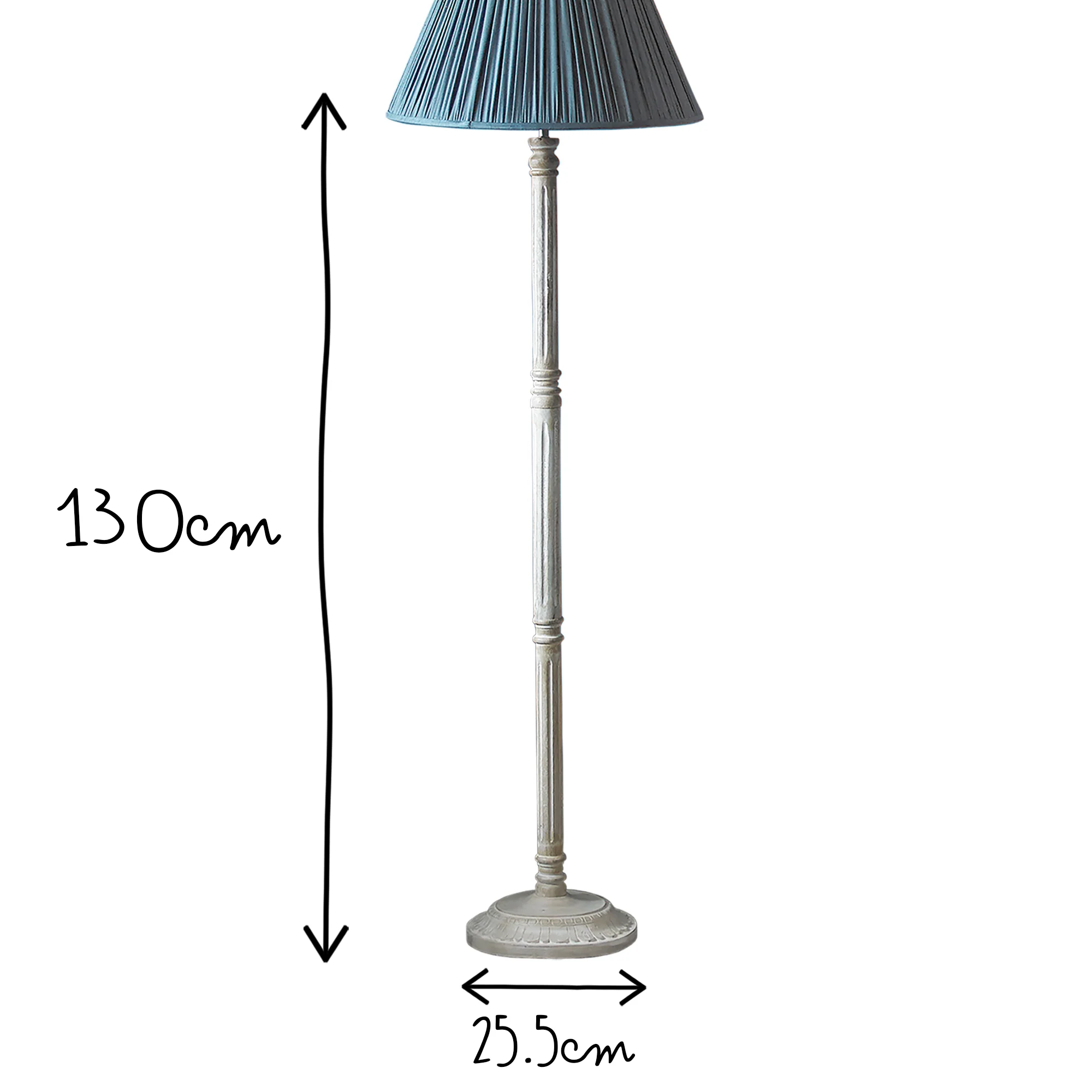 Roxanne floor lamp in distressed whitewash - Image 9