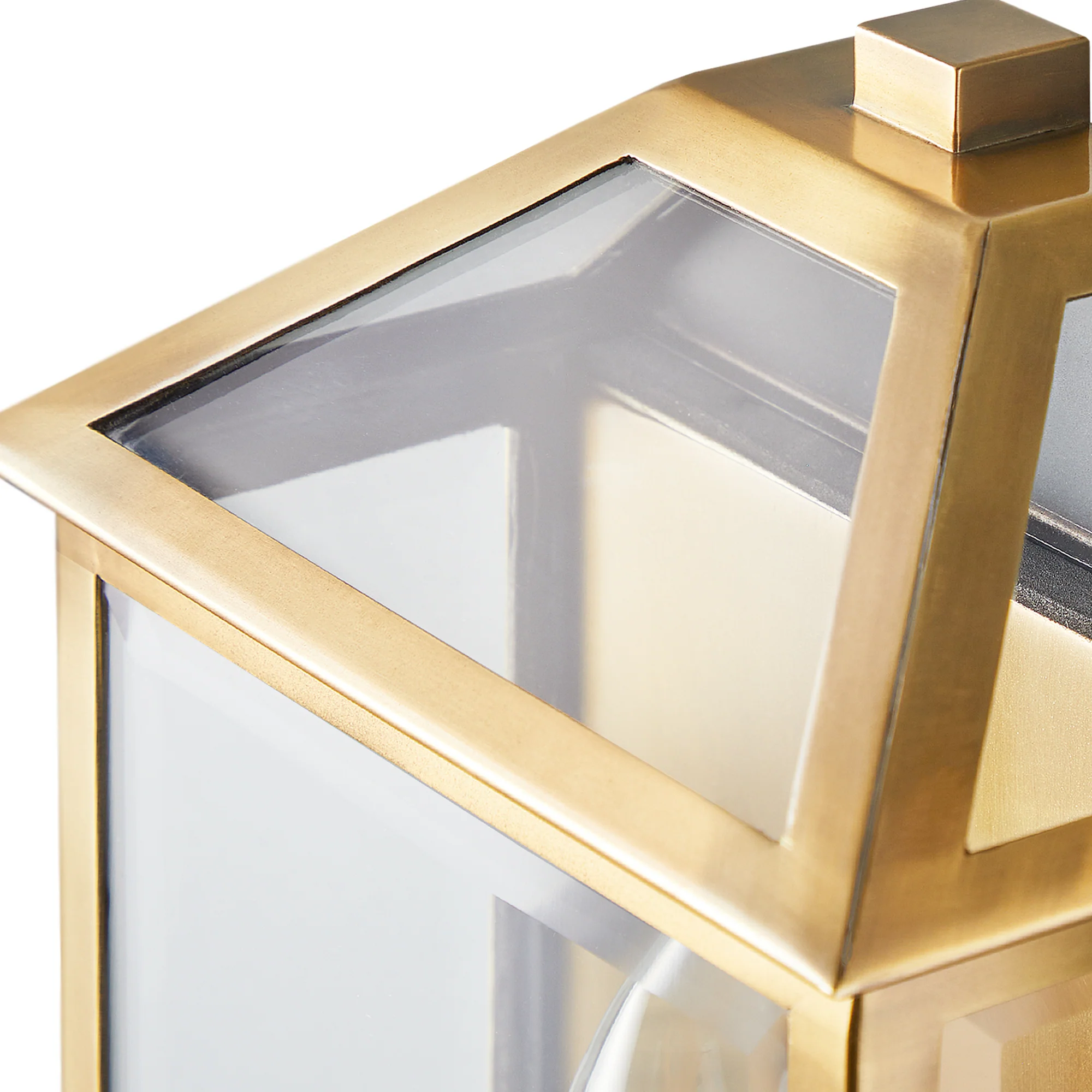 Salcombe IP44 exterior wall light in antique brass - Image 6