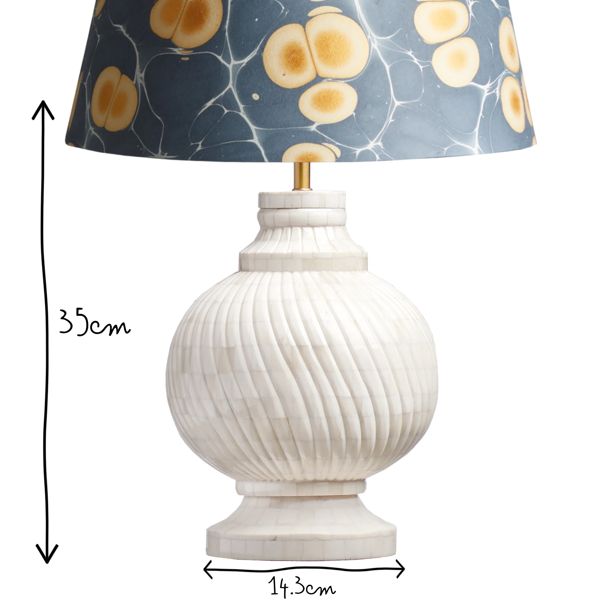Sarika table lamp in off white bone - Image 8