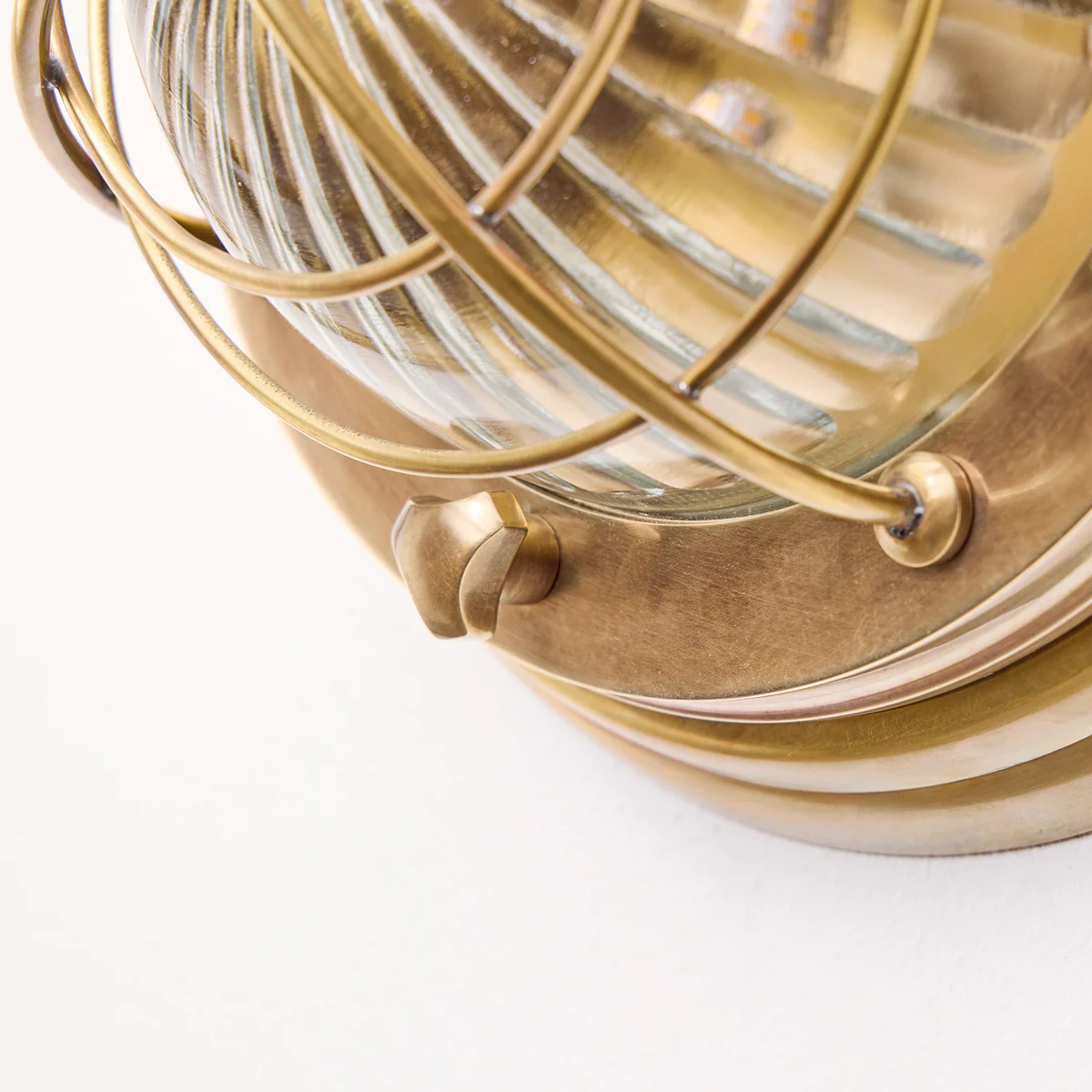 Saturina IP54 flush light in brass and glass - Image 10