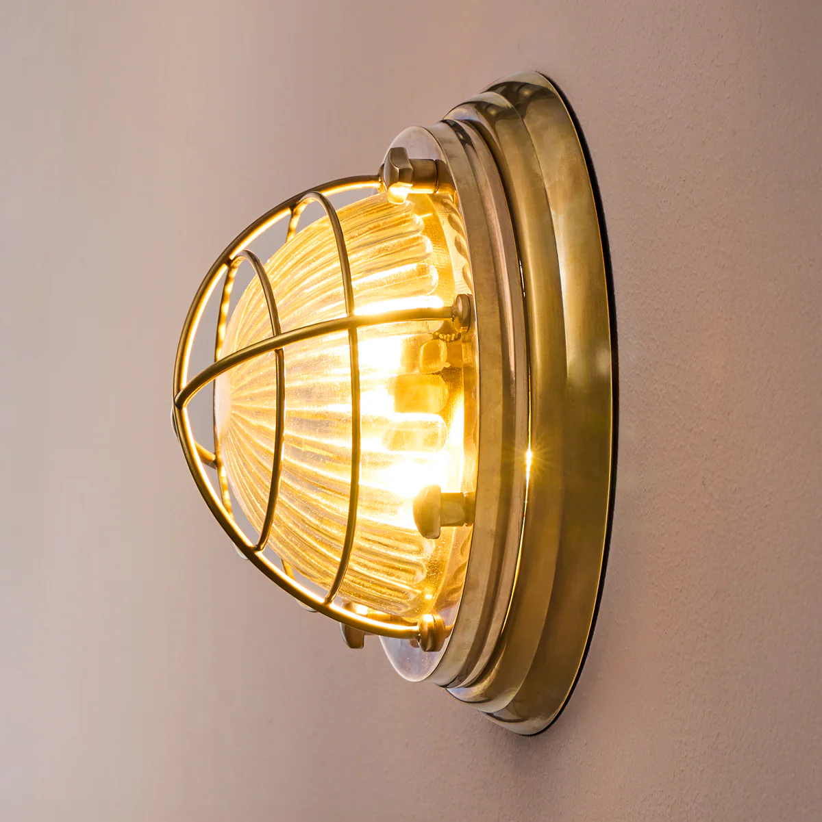 Saturina IP54 flush light in brass and glass - Image 13