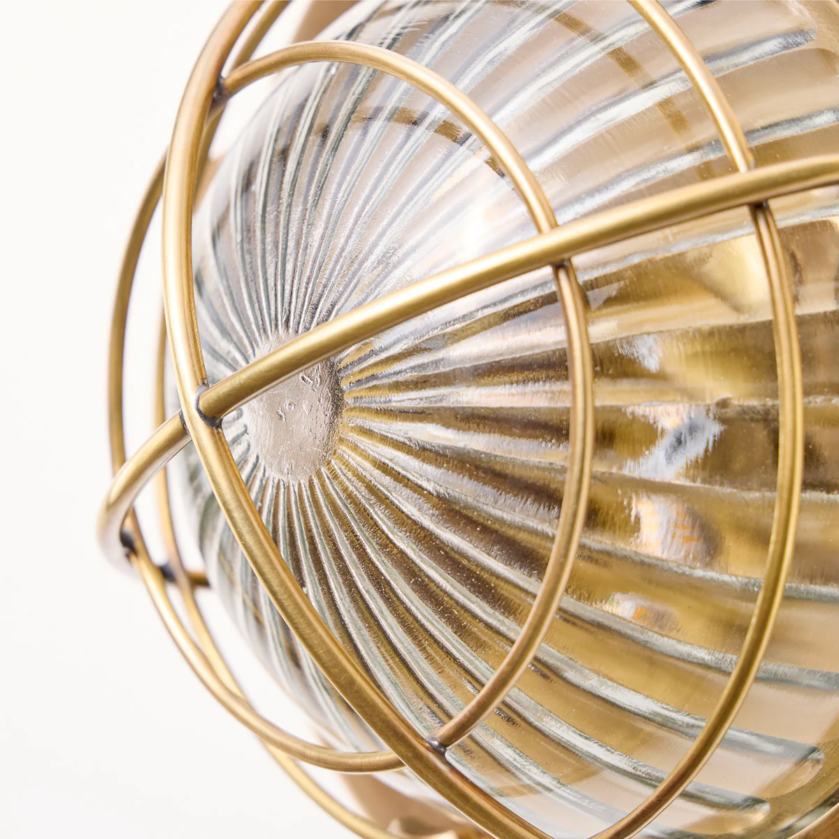 Saturina IP54 flush light in brass and glass - Image 6