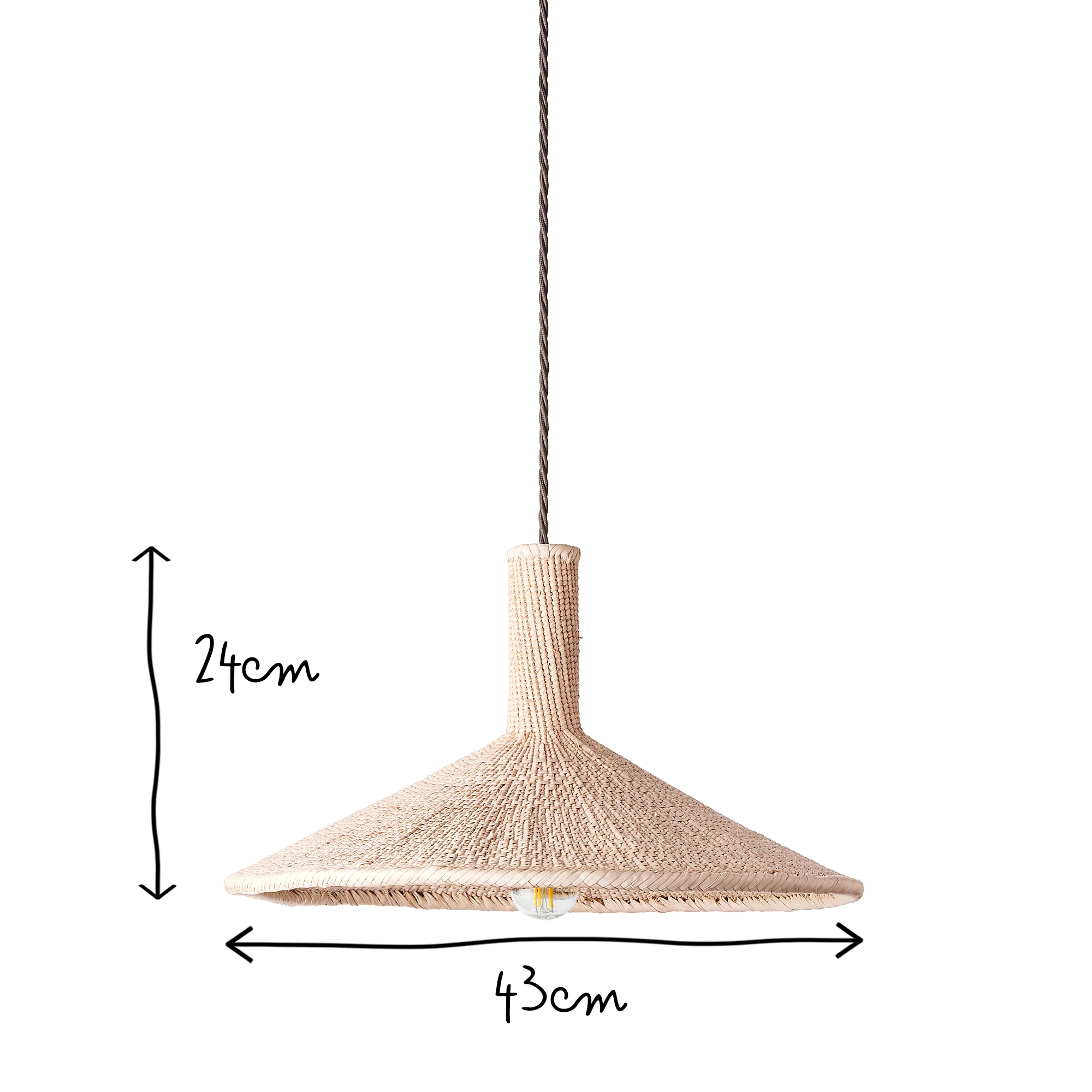 Serena natural woven palm basket pendant shade - Image 14