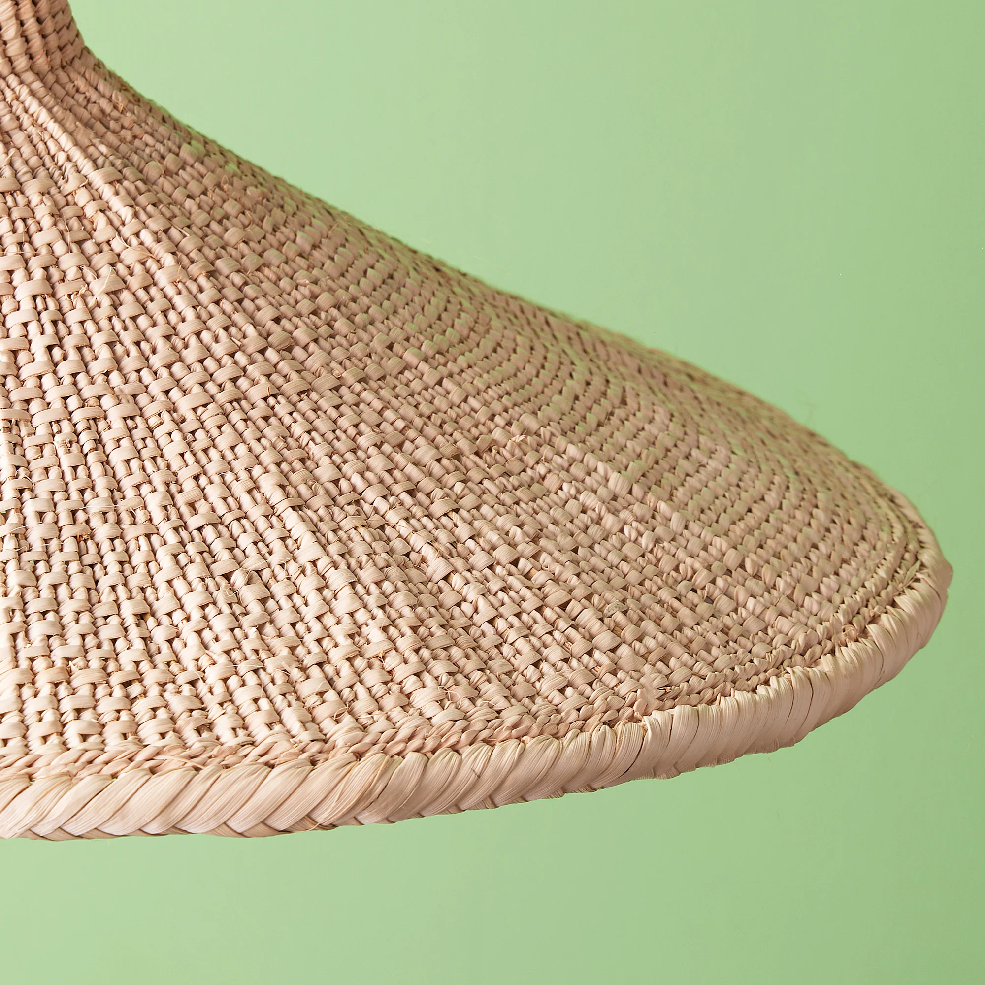 Serena natural woven palm basket pendant shade - Image 3
