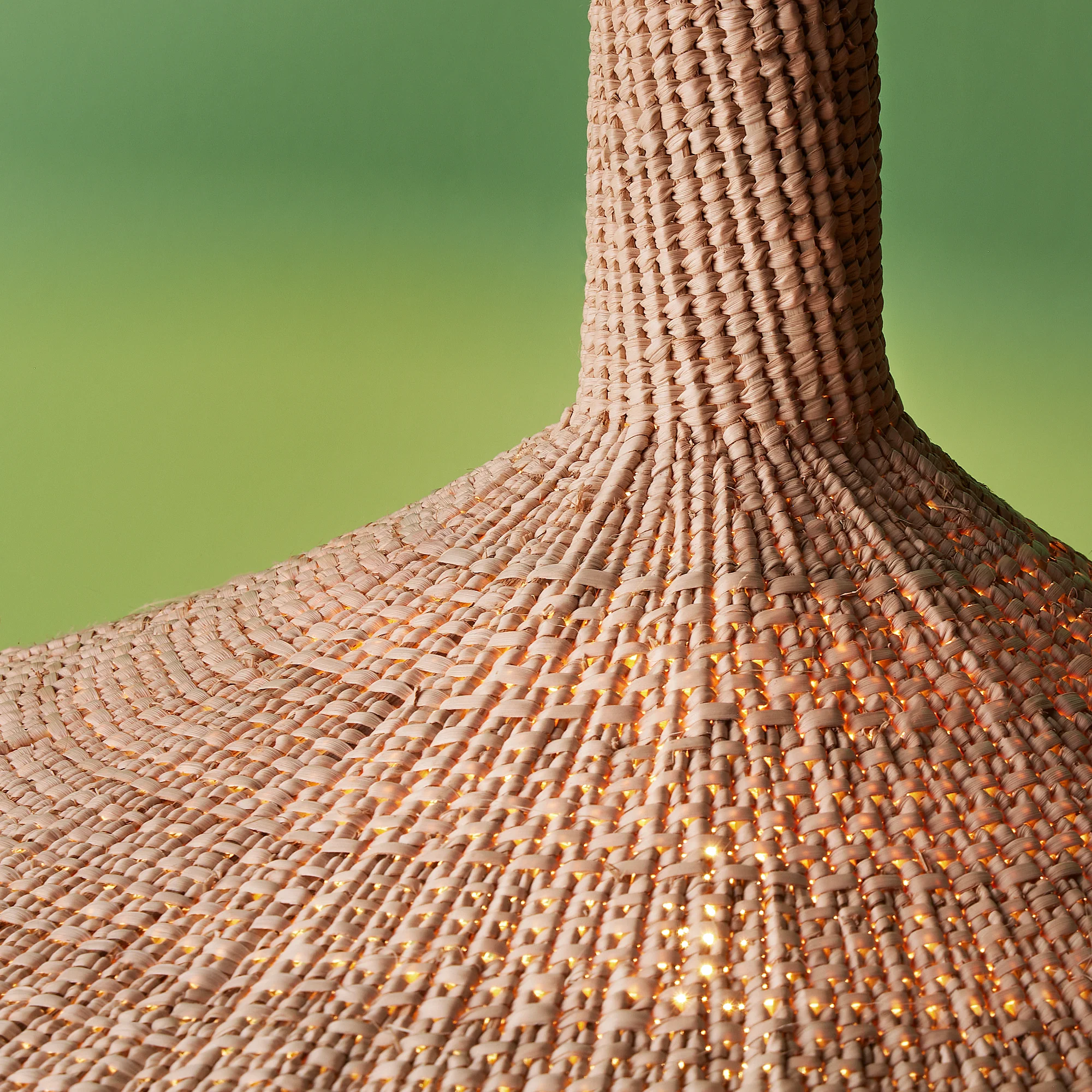 Serena natural woven palm basket pendant shade - Image 5