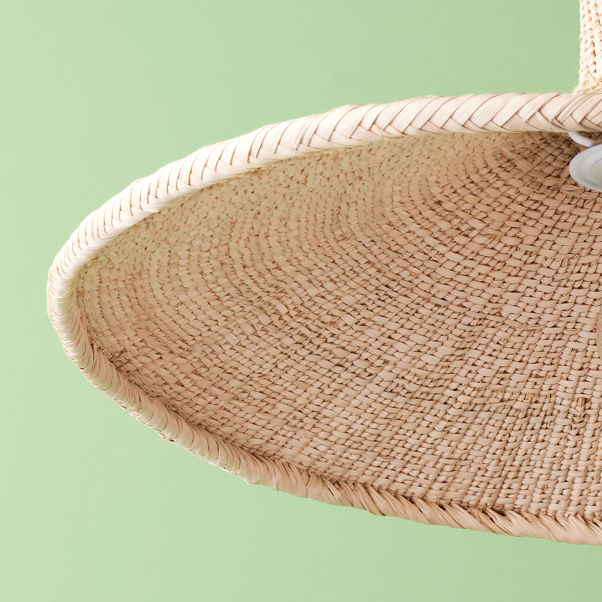 Serena natural woven palm basket pendant shade - Image 6