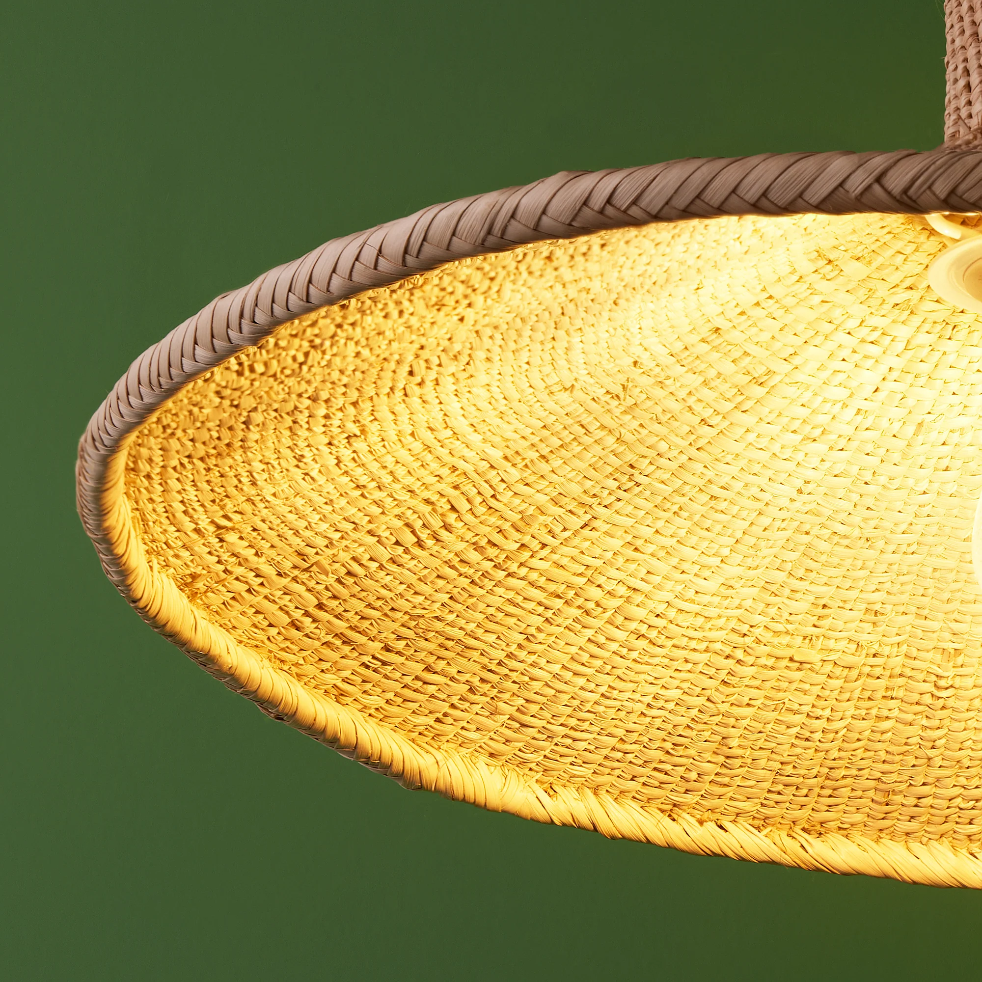Serena natural woven palm basket pendant shade - Image 7