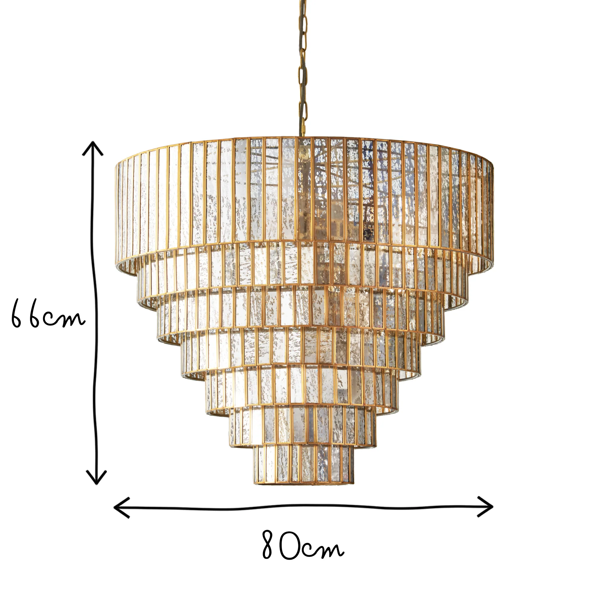 Seven tiered Galactica chandelier in mercurised glass - Image 11