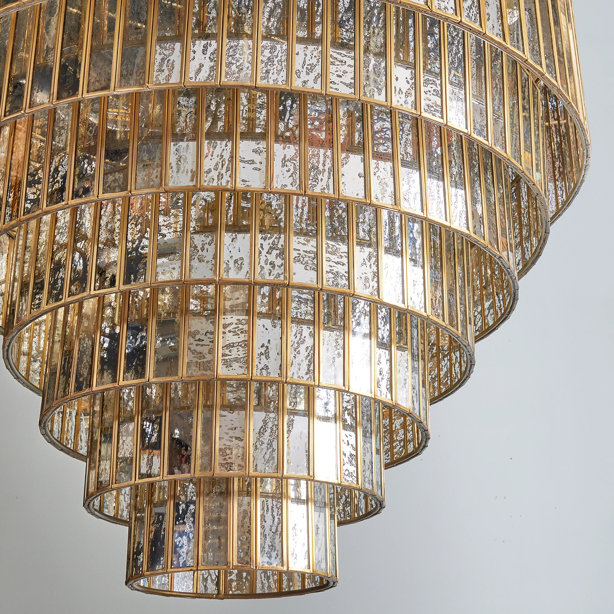 Seven tiered Galactica chandelier in mercurised glass - Image 3