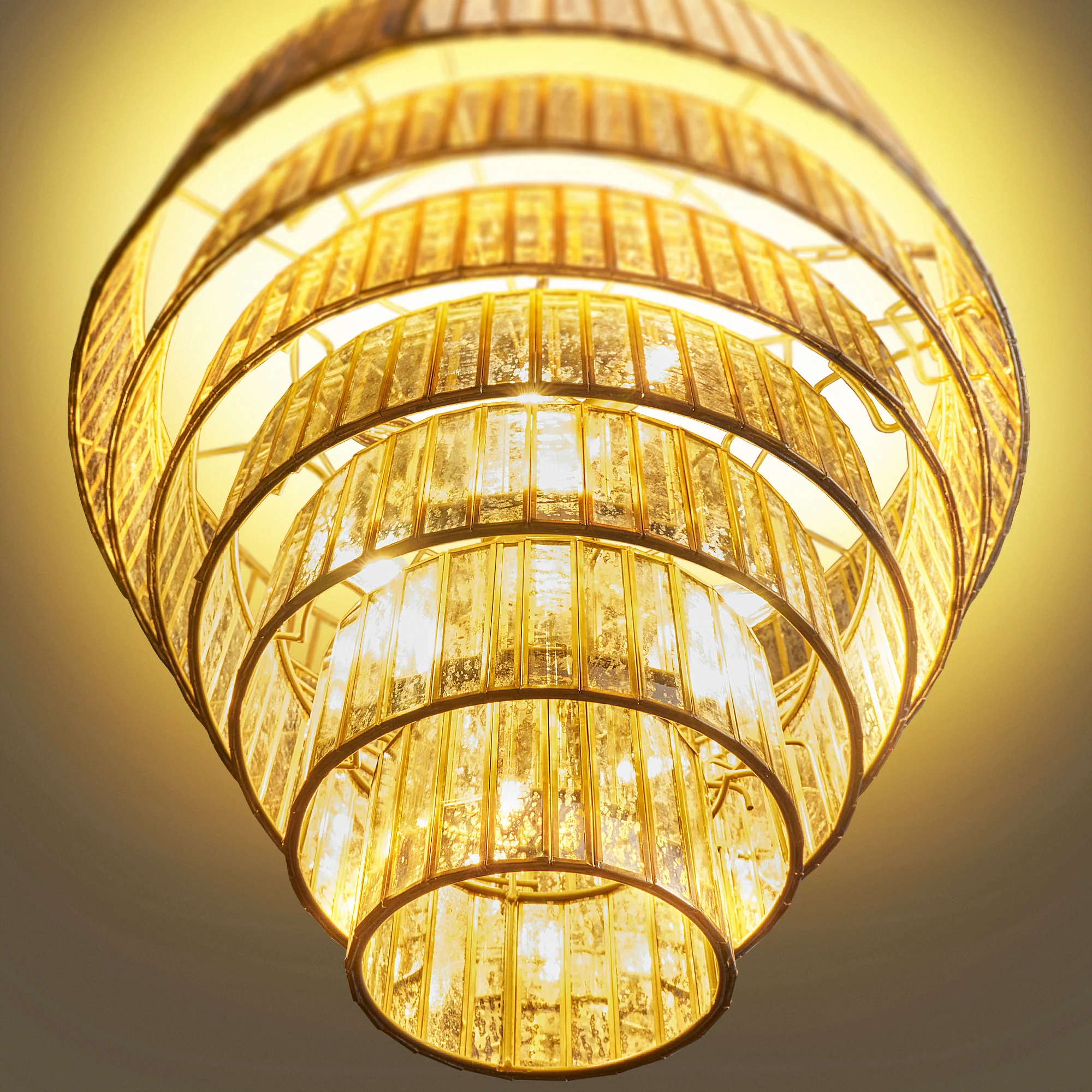 Seven tiered Galactica chandelier in mercurised glass - Image 4