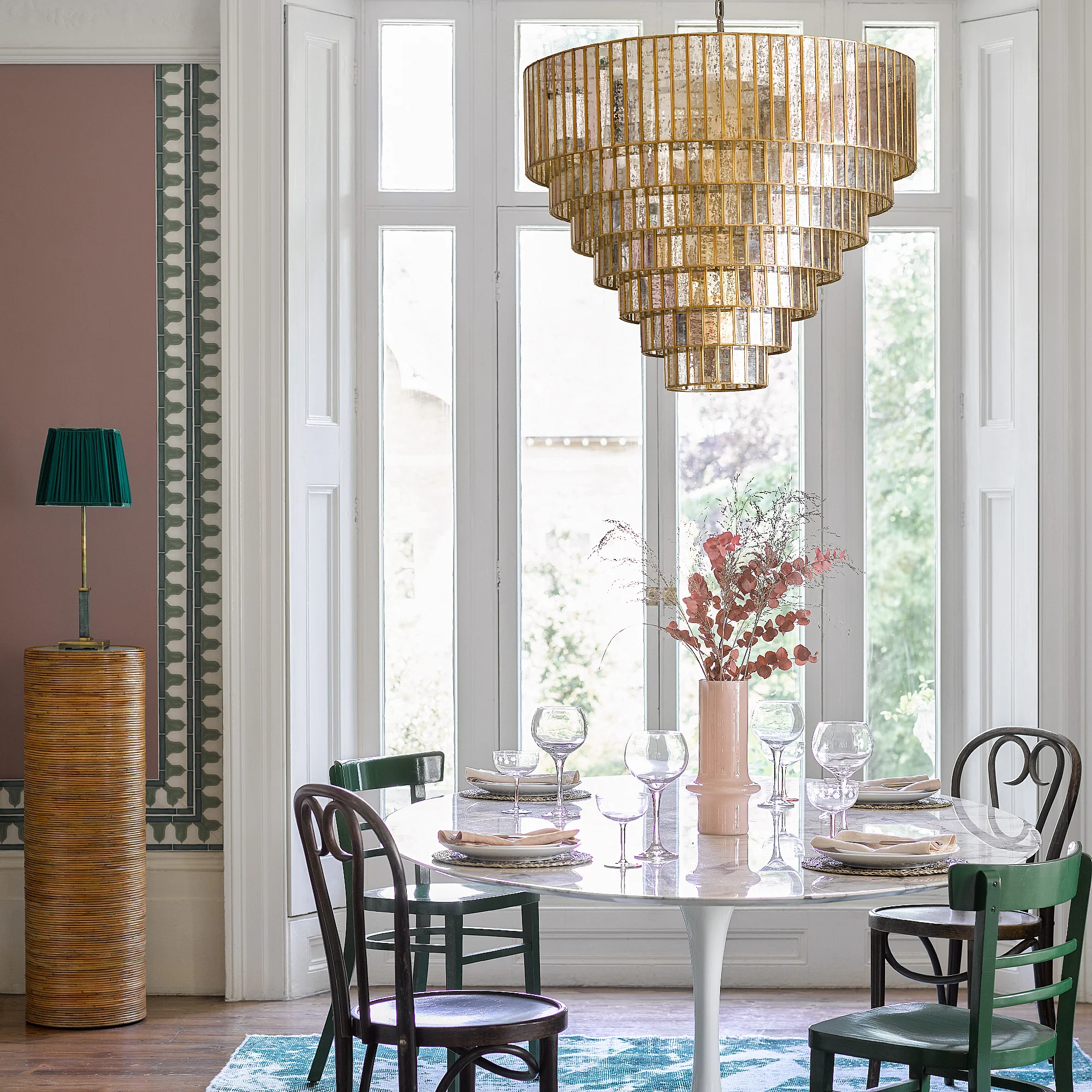Seven tiered Galactica chandelier in mercurised glass - Image 9