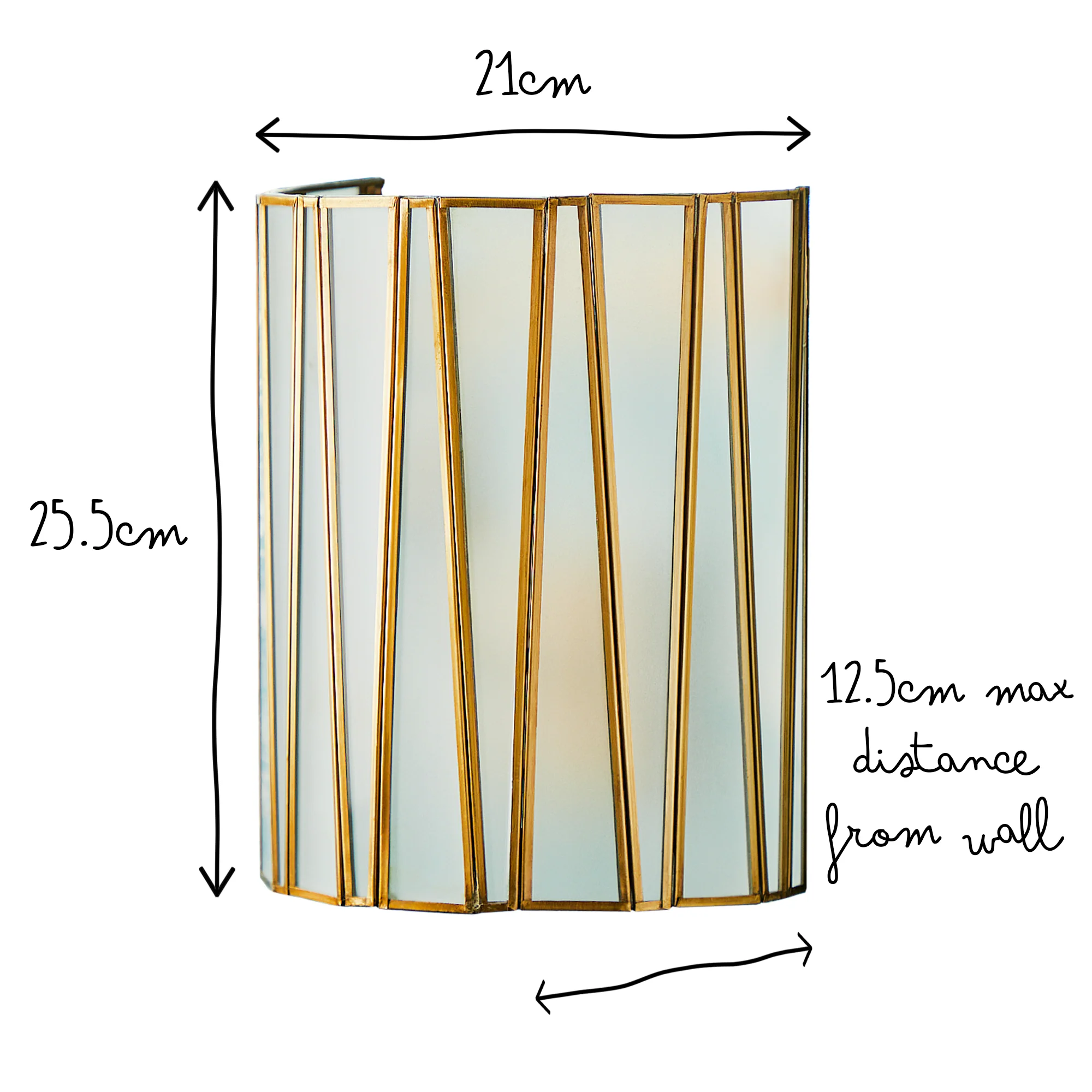 Shard wall light in brass and frosted glass - Image 10
