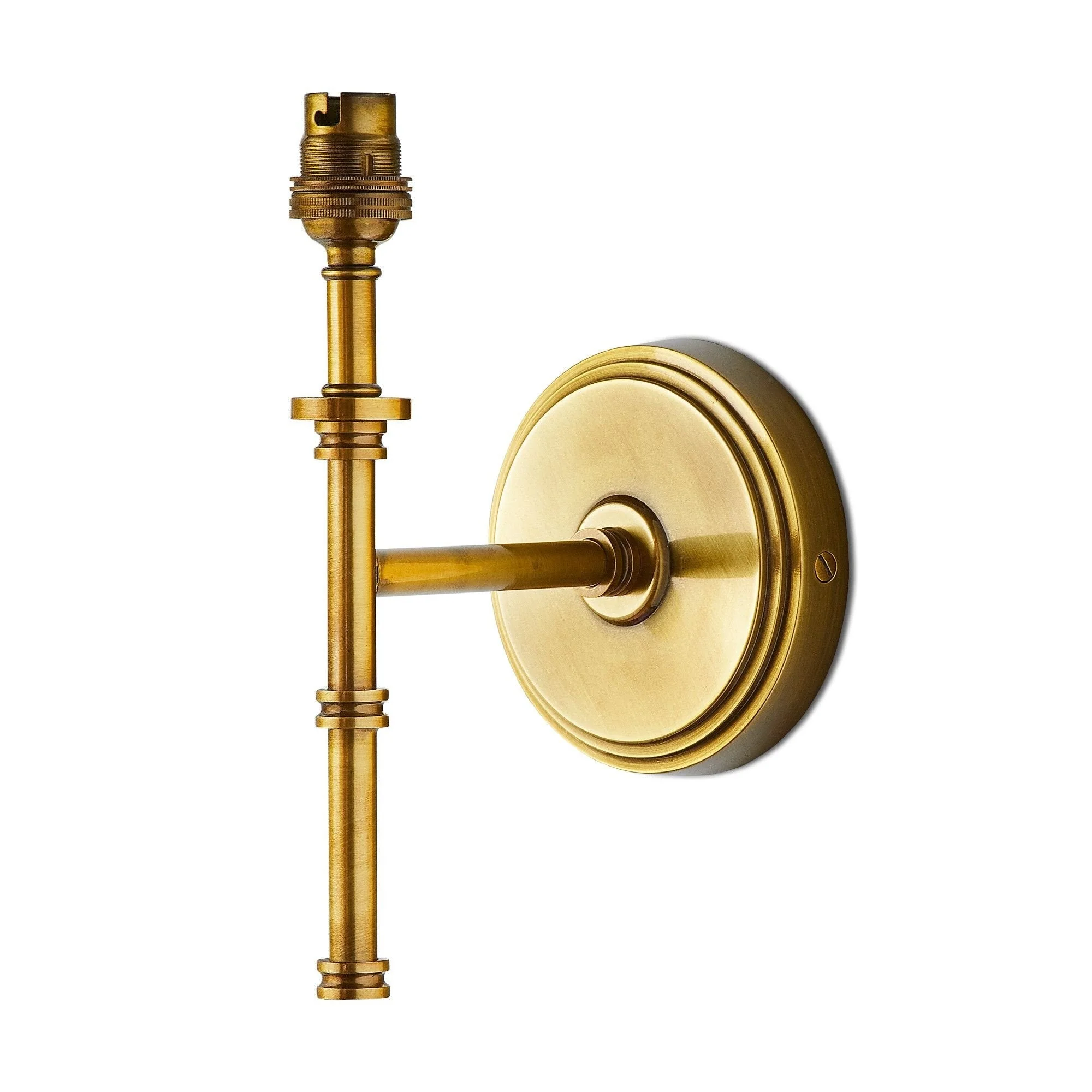 Single Chukka Wall fitting in antiqued brass
