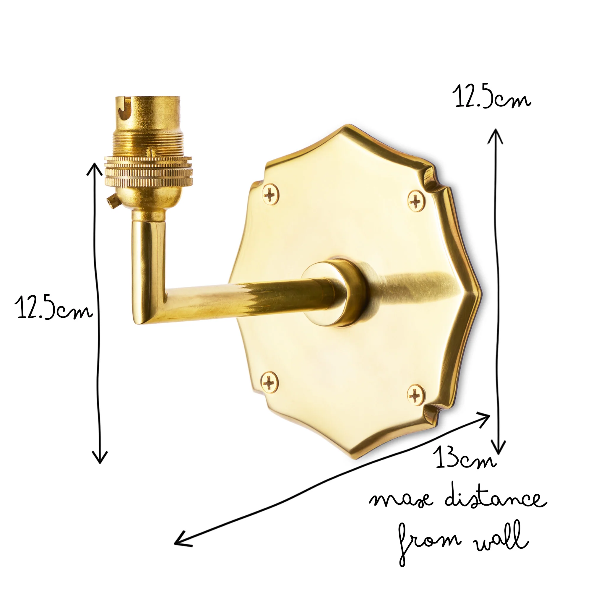 single insignia wall fitting in antique brass - Image 7