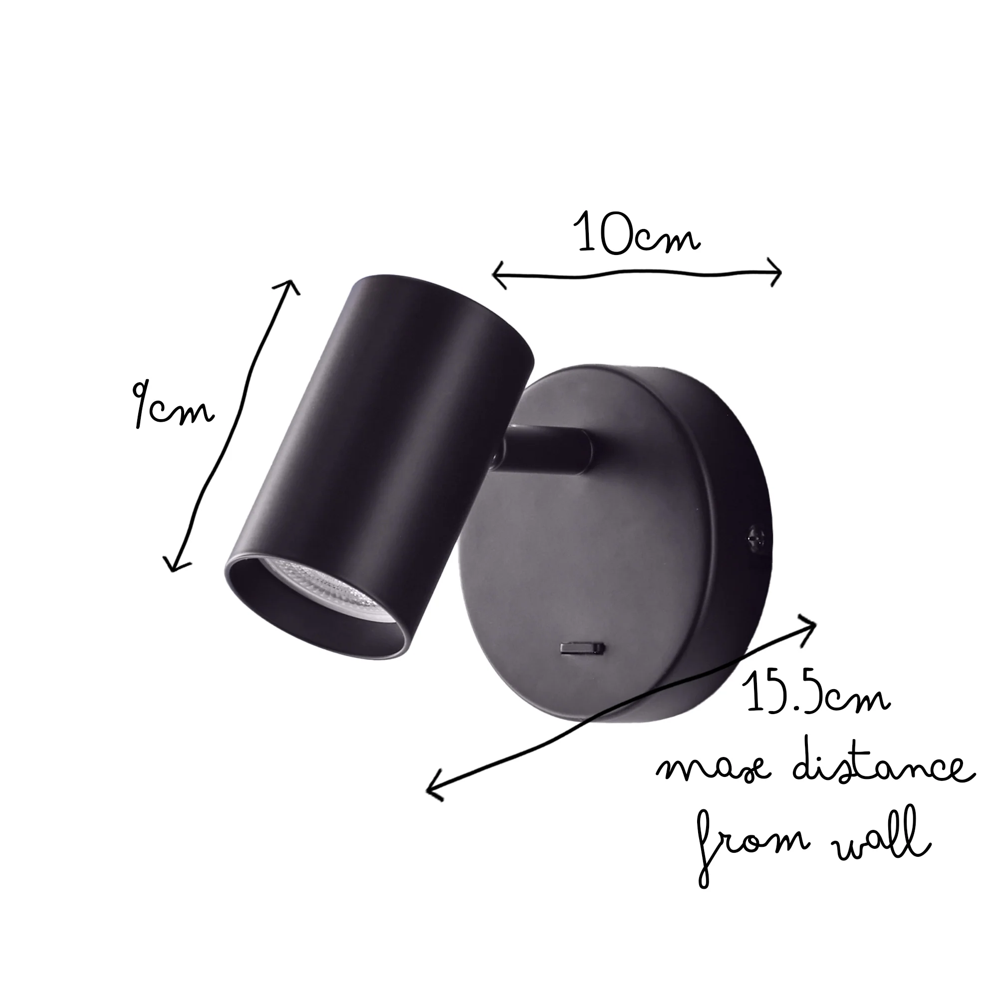 single Lewis wall light with switch in black - Image 12