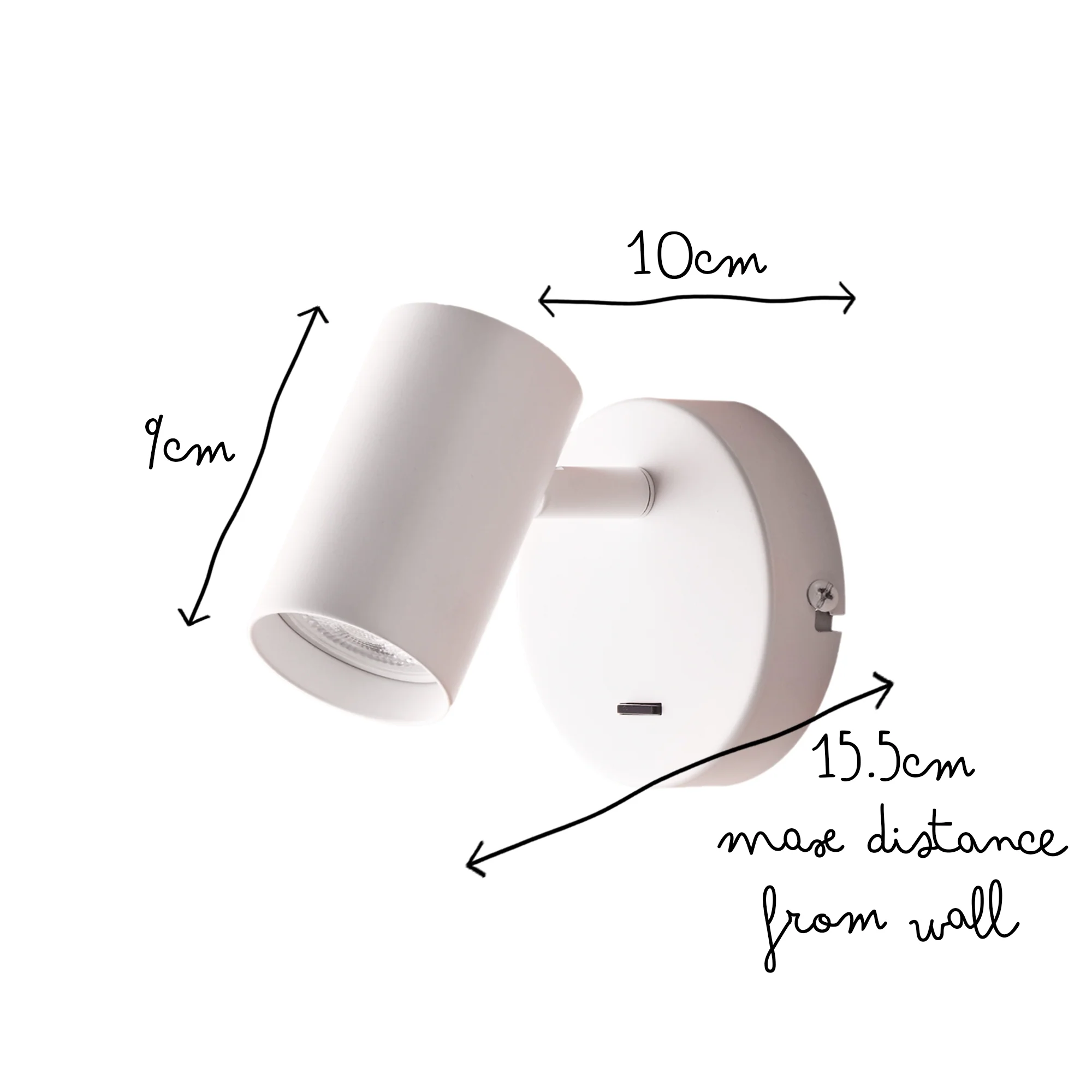 single Lewis wall light with switch in white - Image 12