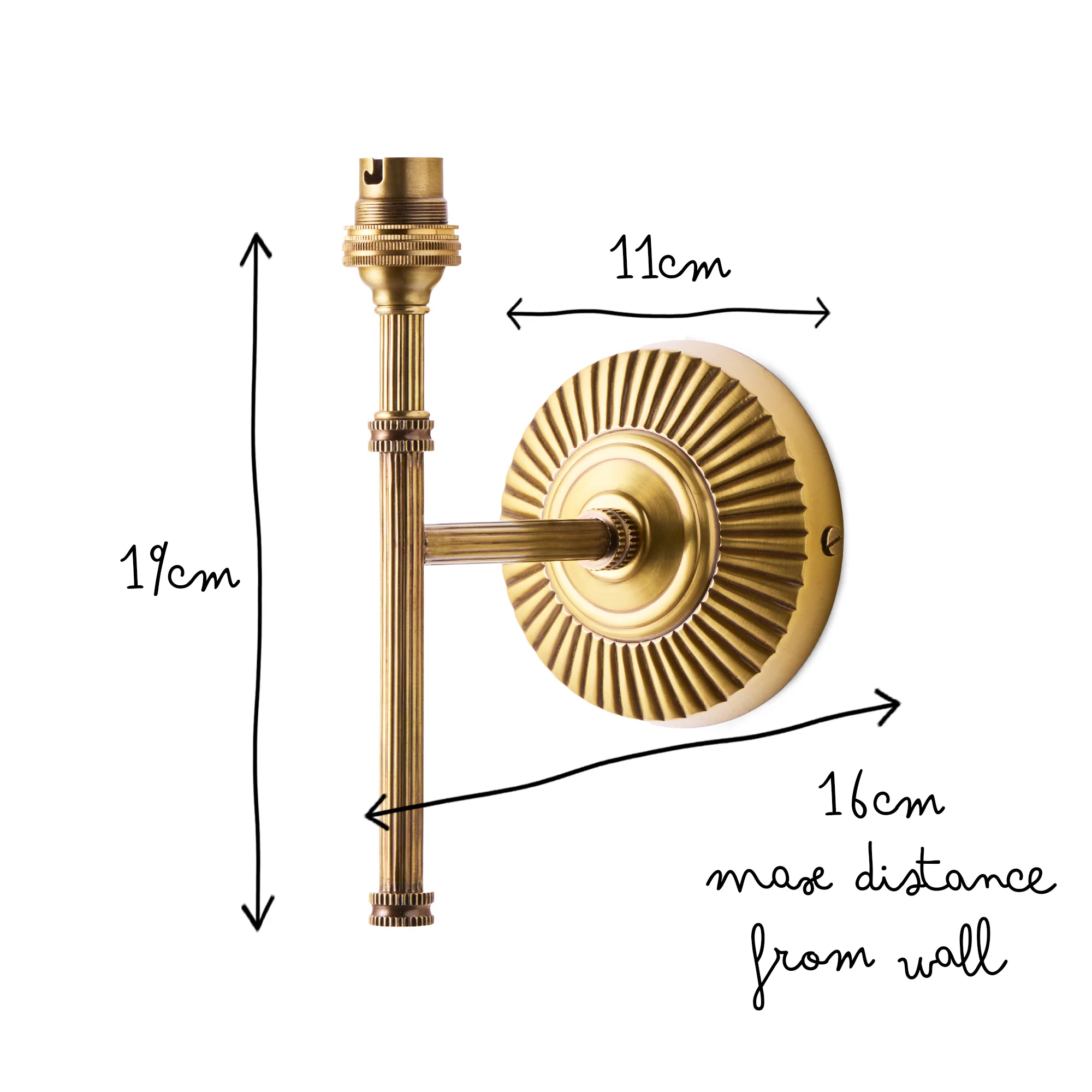 Single Raymond wall fitting in antique brass - Image 7