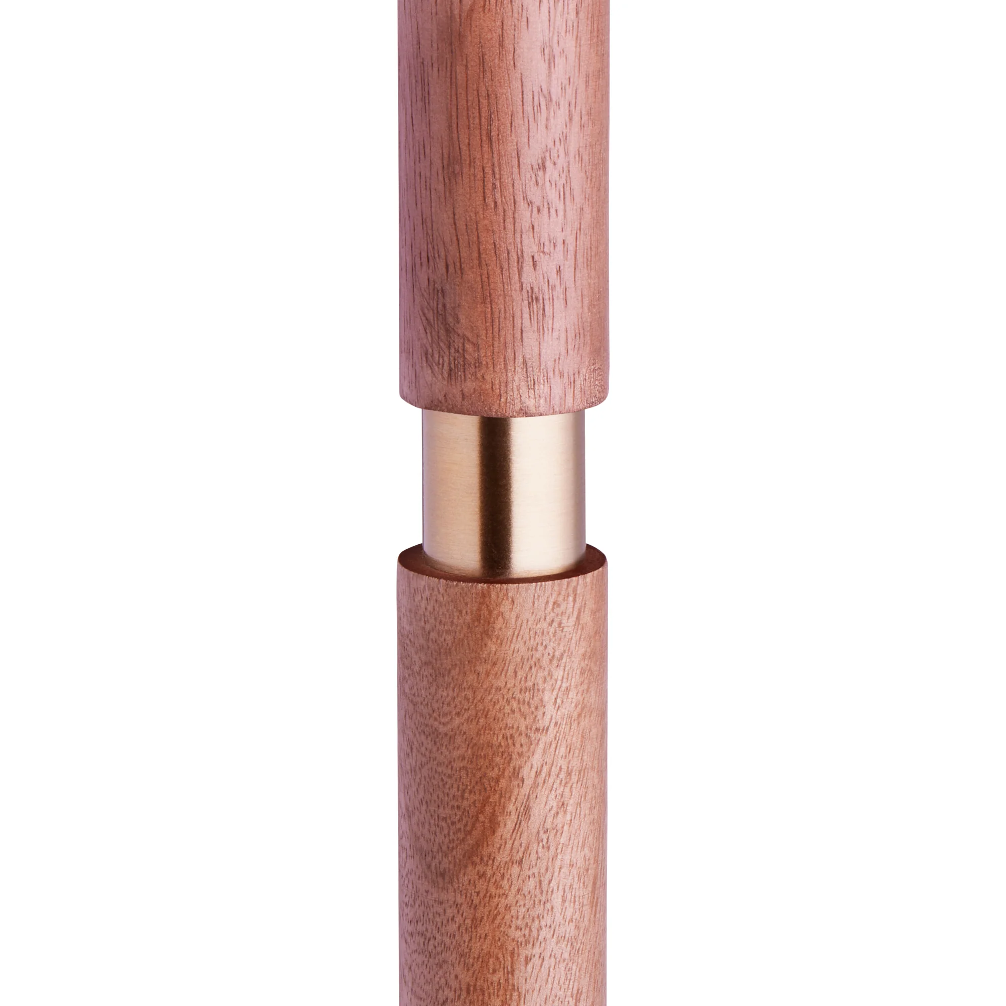 Skellig floor lamp with table in burnt wood and brass - Image 5