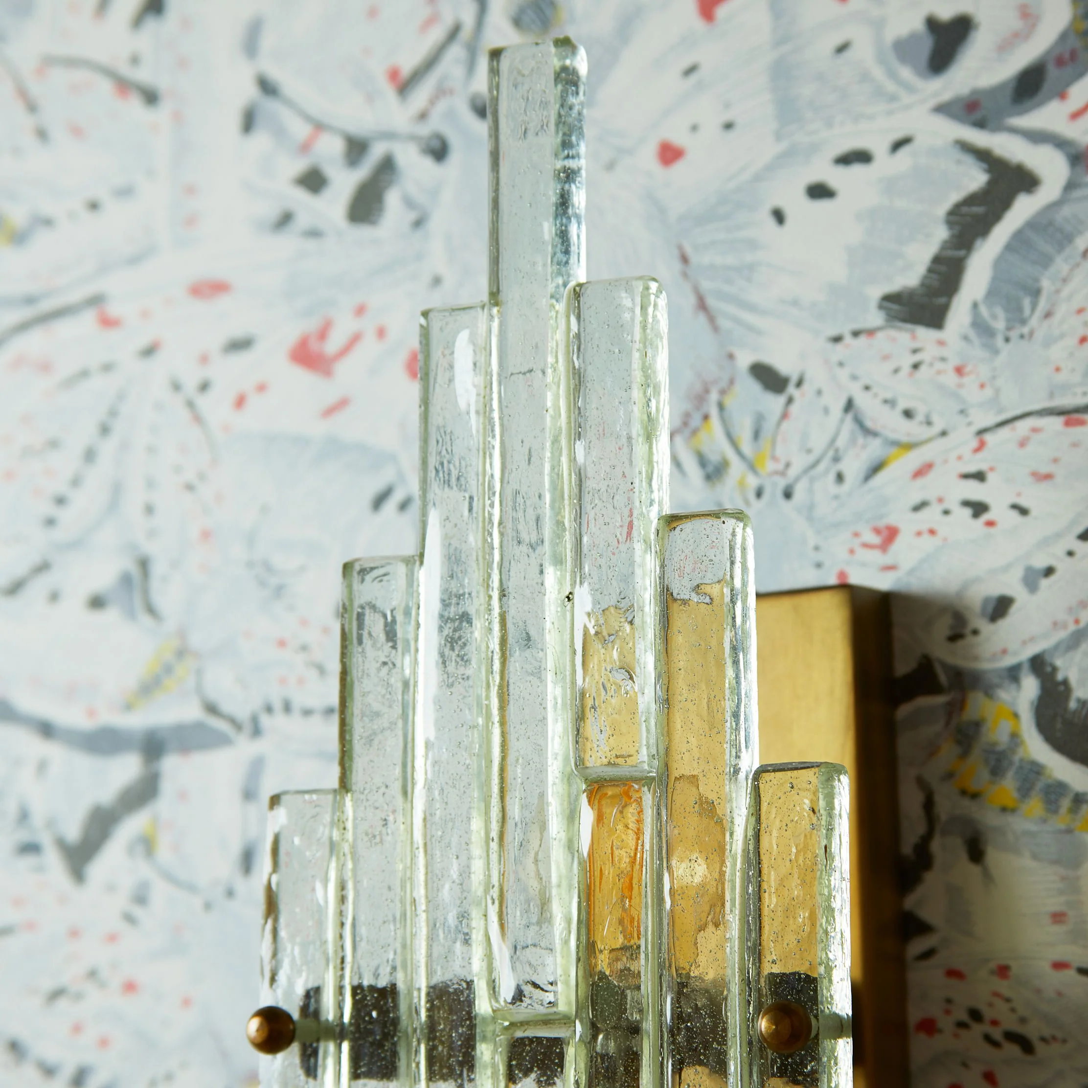 Skystar wall sconce with stepped clear recycled glass strips - Image 2
