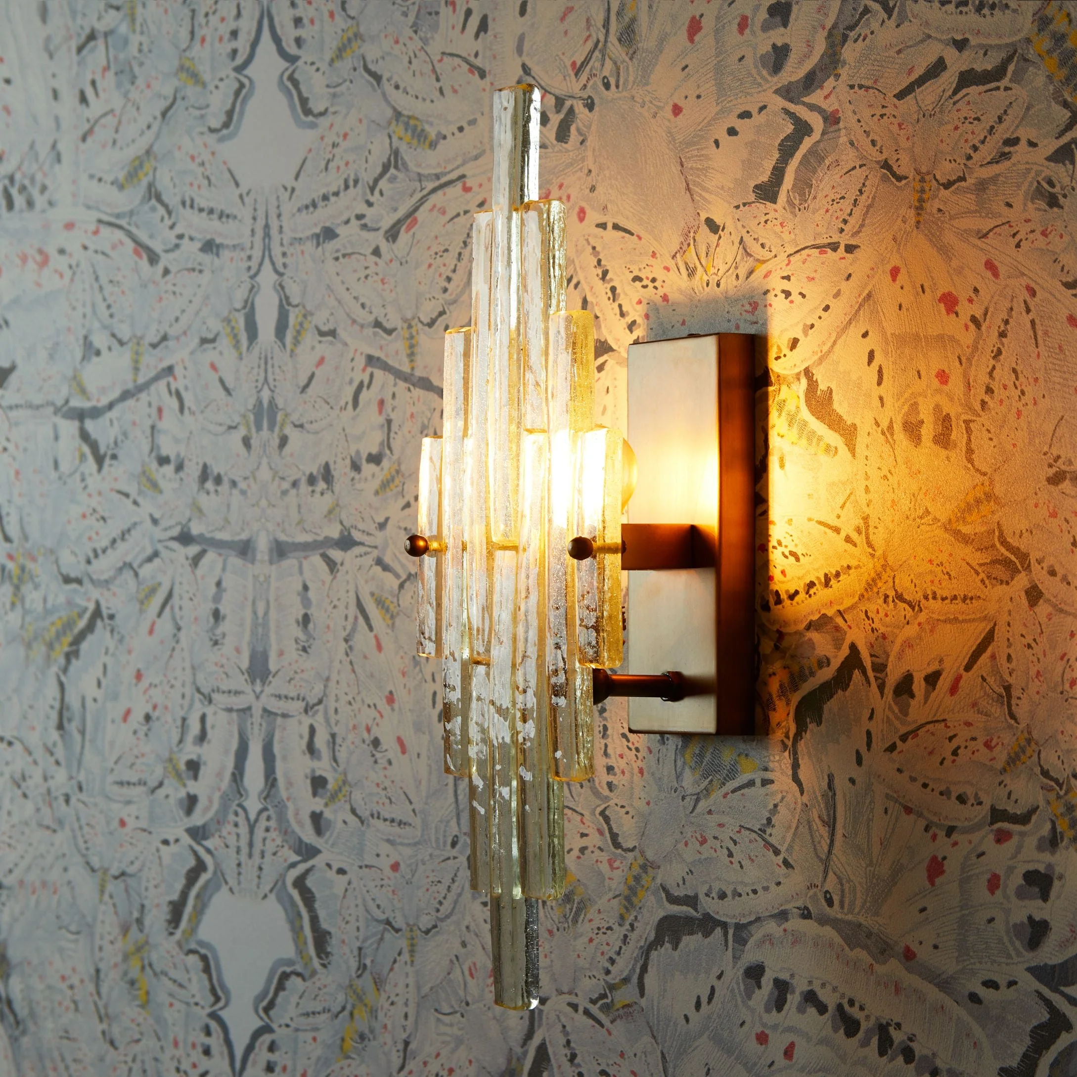 Skystar wall sconce with stepped clear recycled glass strips - Image 3