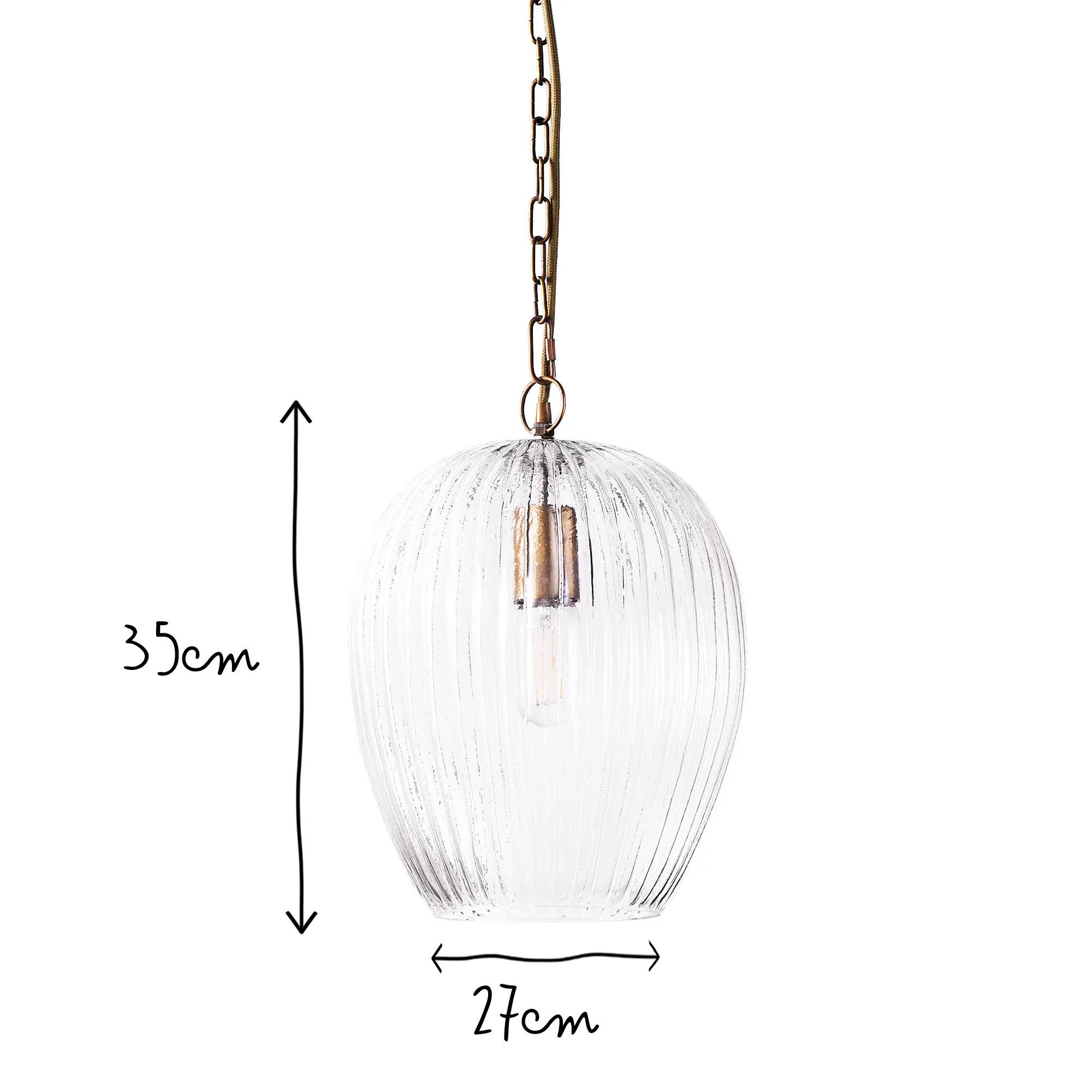 Smaller Bastille pendant in clear glass - Image 11