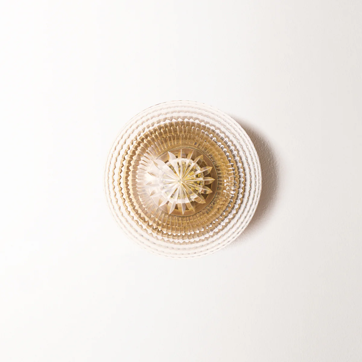 Smaller Burgh IP54 wall light in cut glass and brass - Image 10