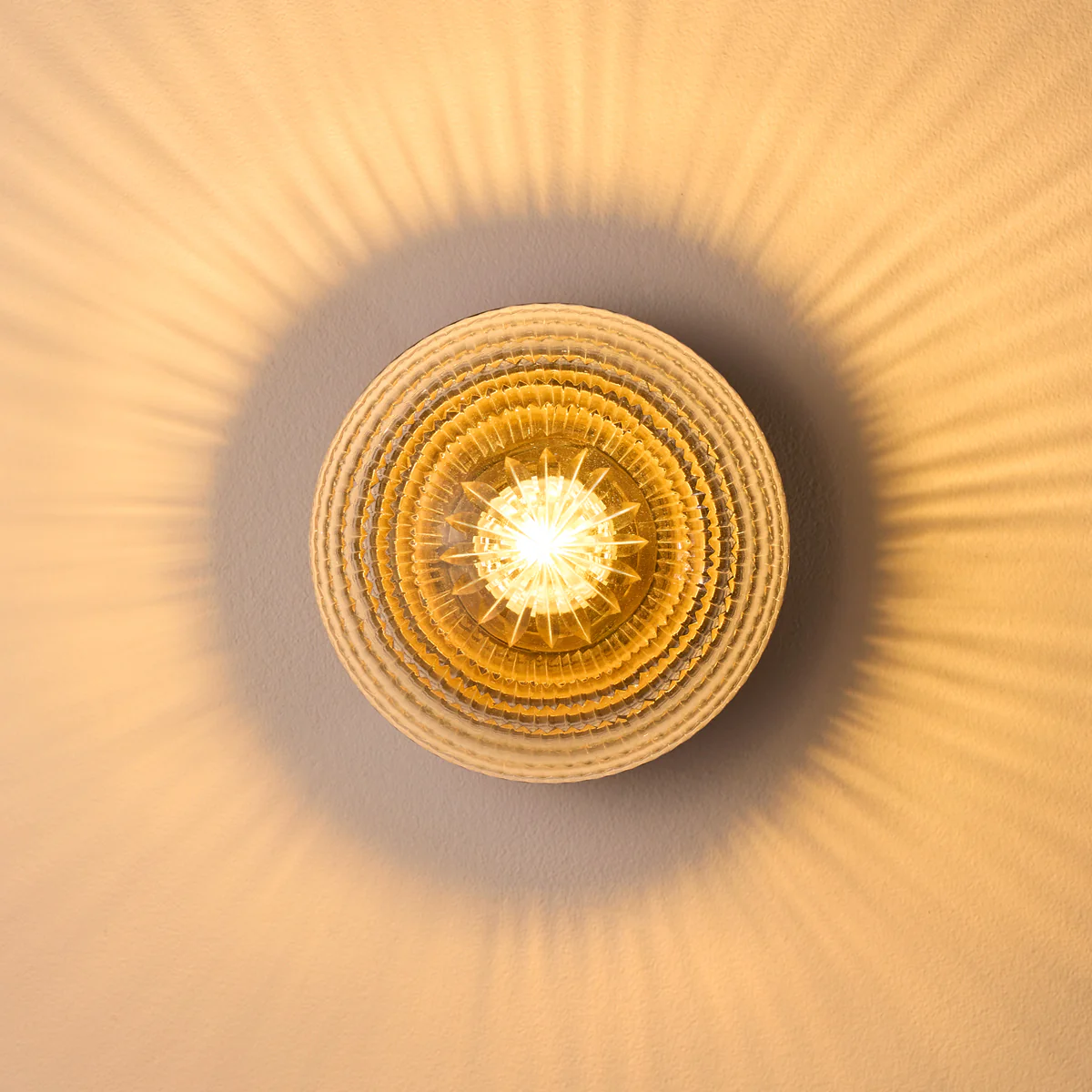 Smaller Burgh IP54 wall light in cut glass and brass - Image 11