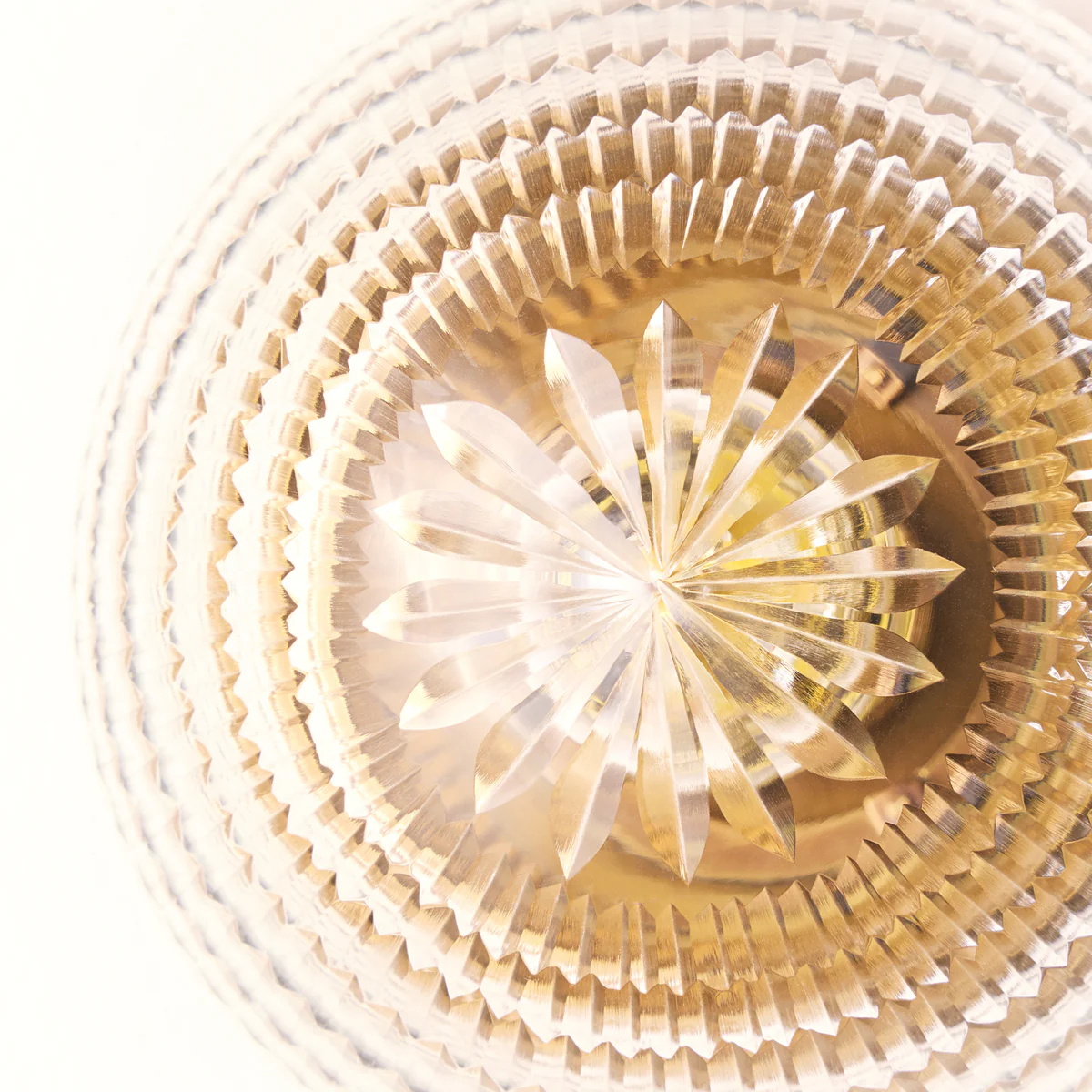 Smaller Burgh IP54 wall light in cut glass and brass - Image 4