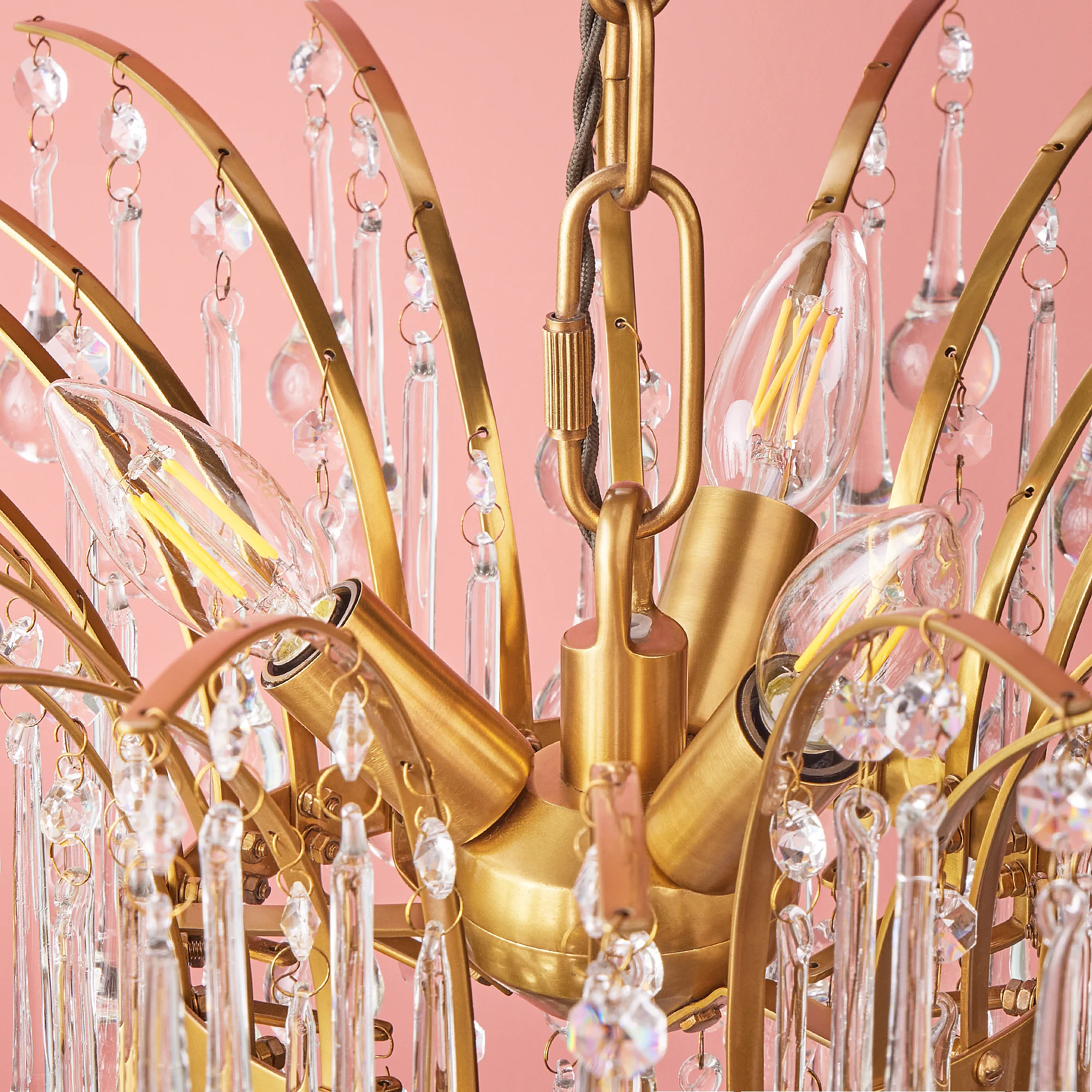 Smaller Capulet chandelier in glass and brass - Image 10
