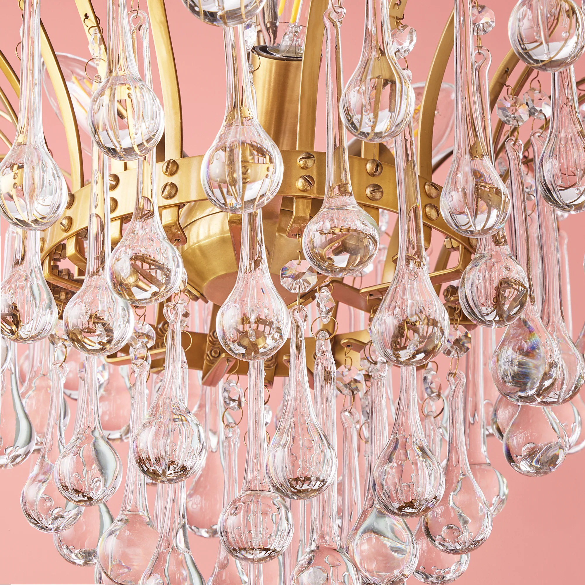 Smaller Capulet chandelier in glass and brass - Image 11