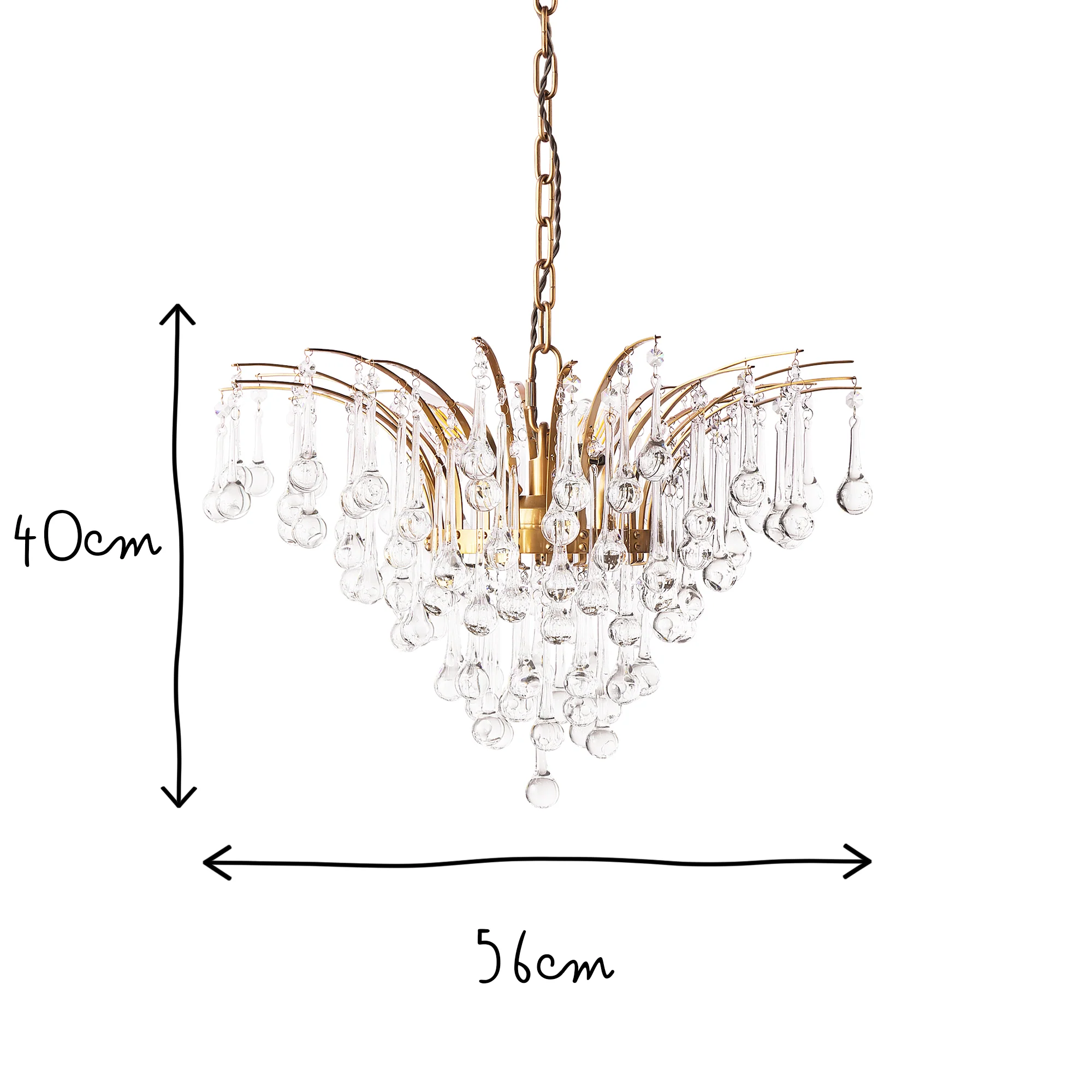 Smaller Capulet chandelier in glass and brass - Image 13