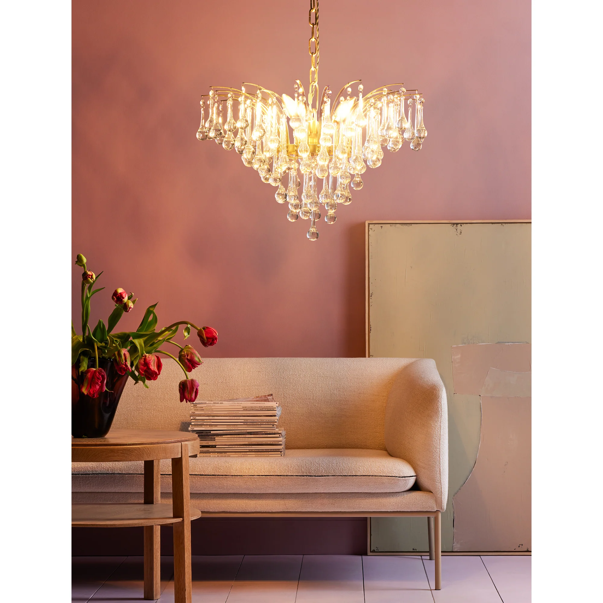 Smaller Capulet chandelier in glass and brass - Image 4