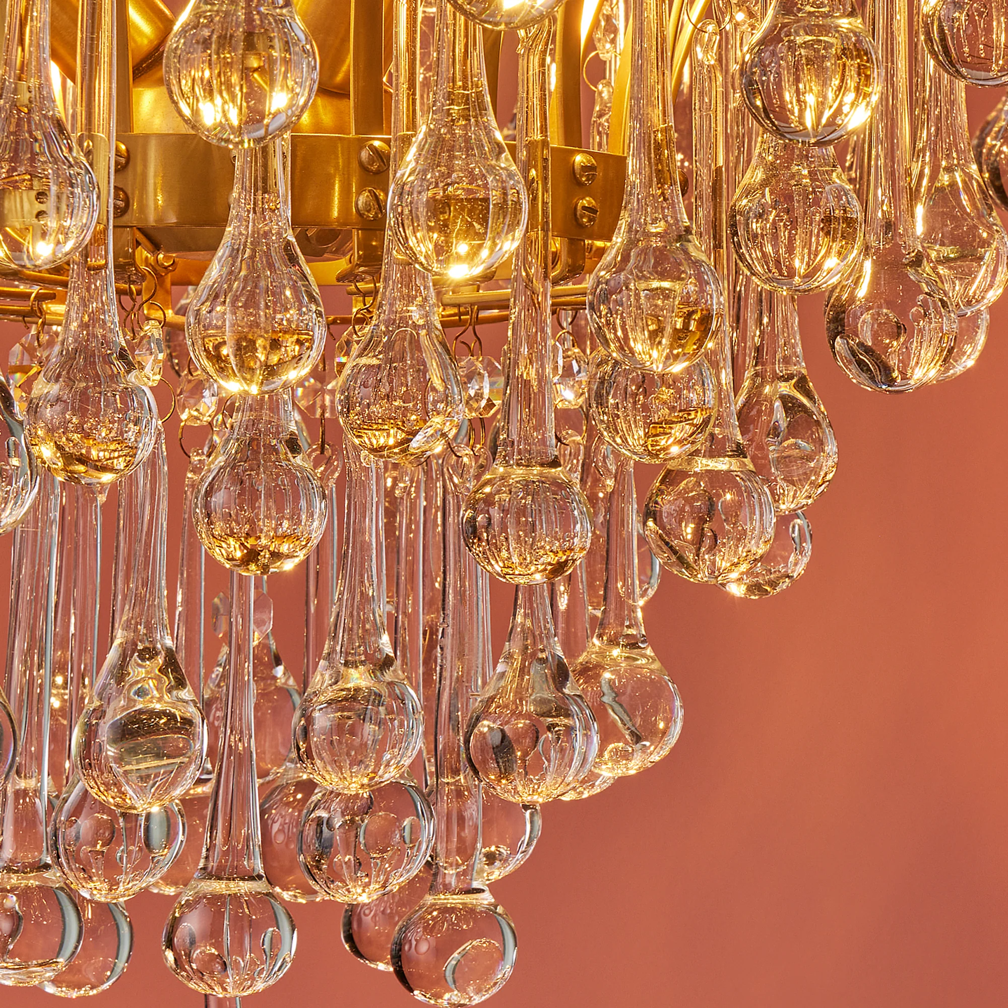 Smaller Capulet chandelier in glass and brass - Image 7