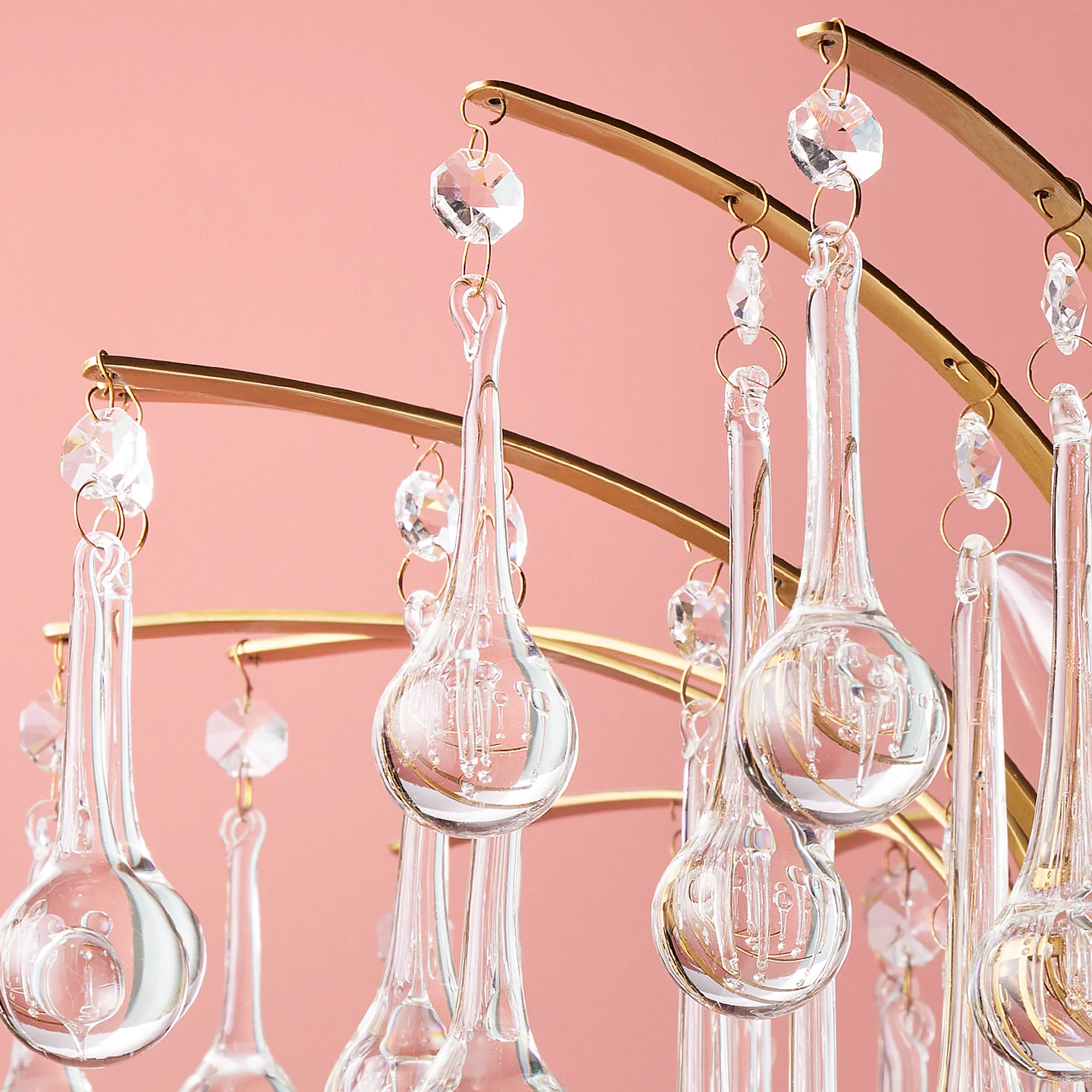 Smaller Capulet chandelier in glass and brass - Image 8