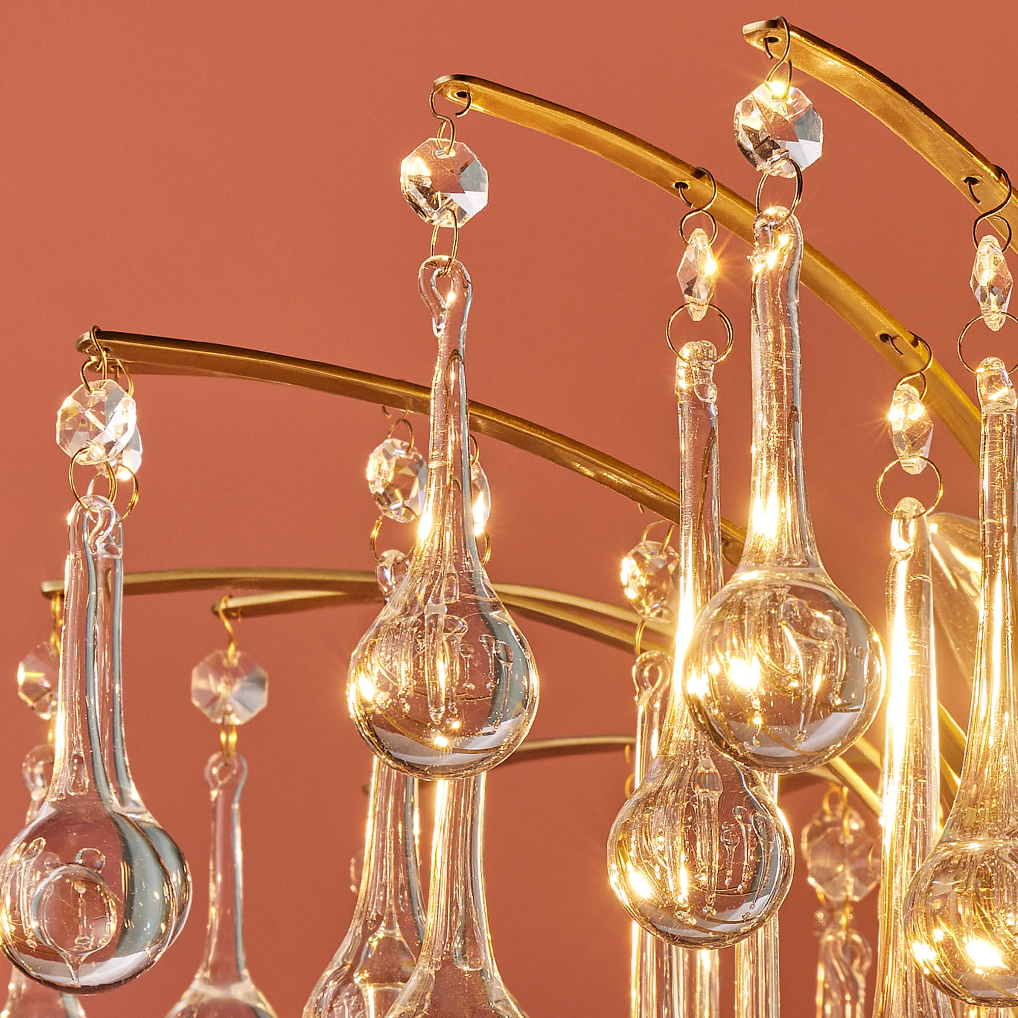 Smaller Capulet chandelier in glass and brass - Image 9