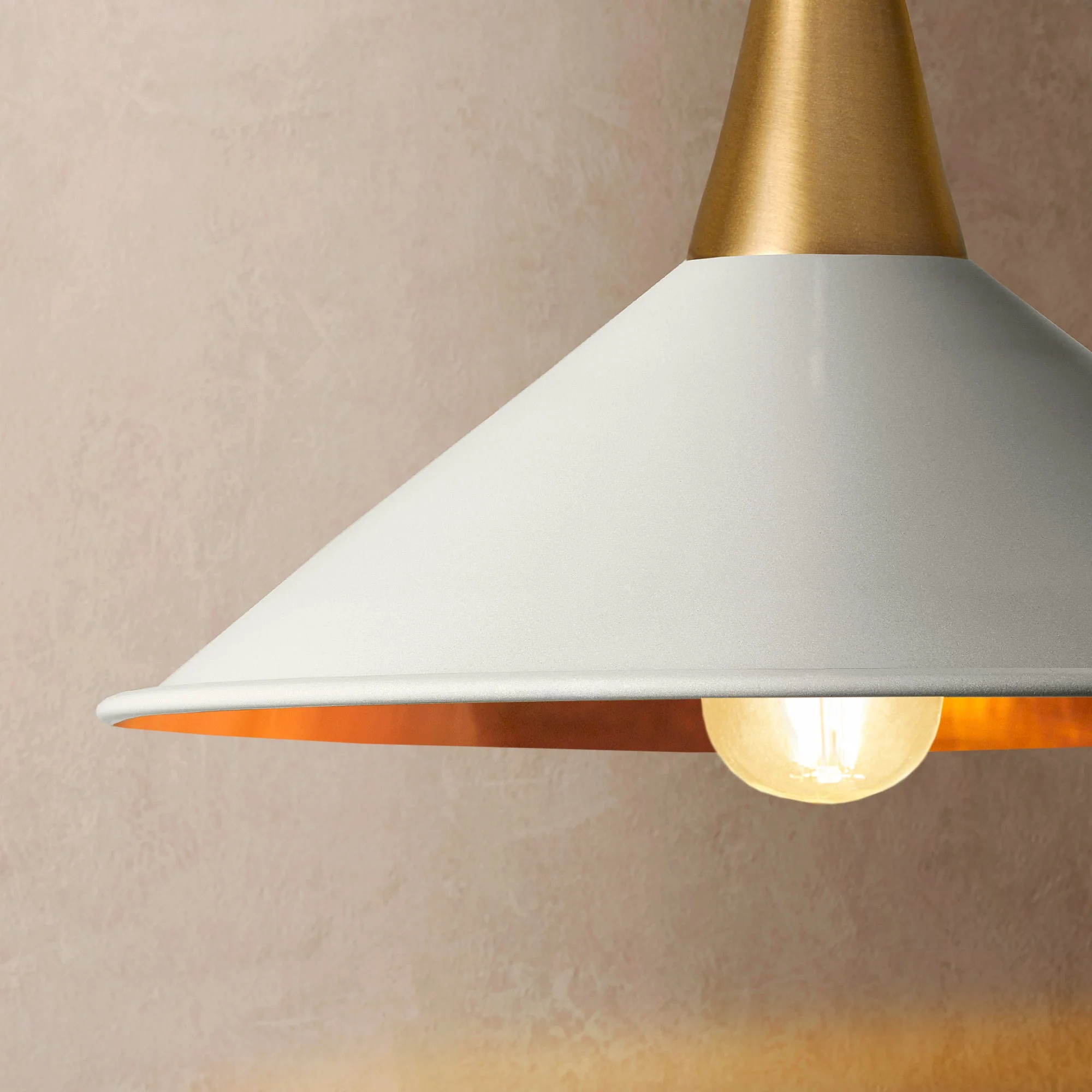 Smaller Cookie shade in stone with copper interior - Image 4