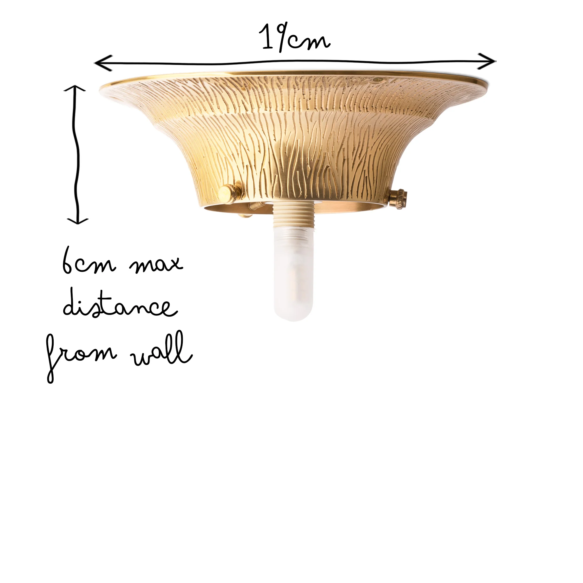 smaller Cora flush ceiling light in brass - Image 5