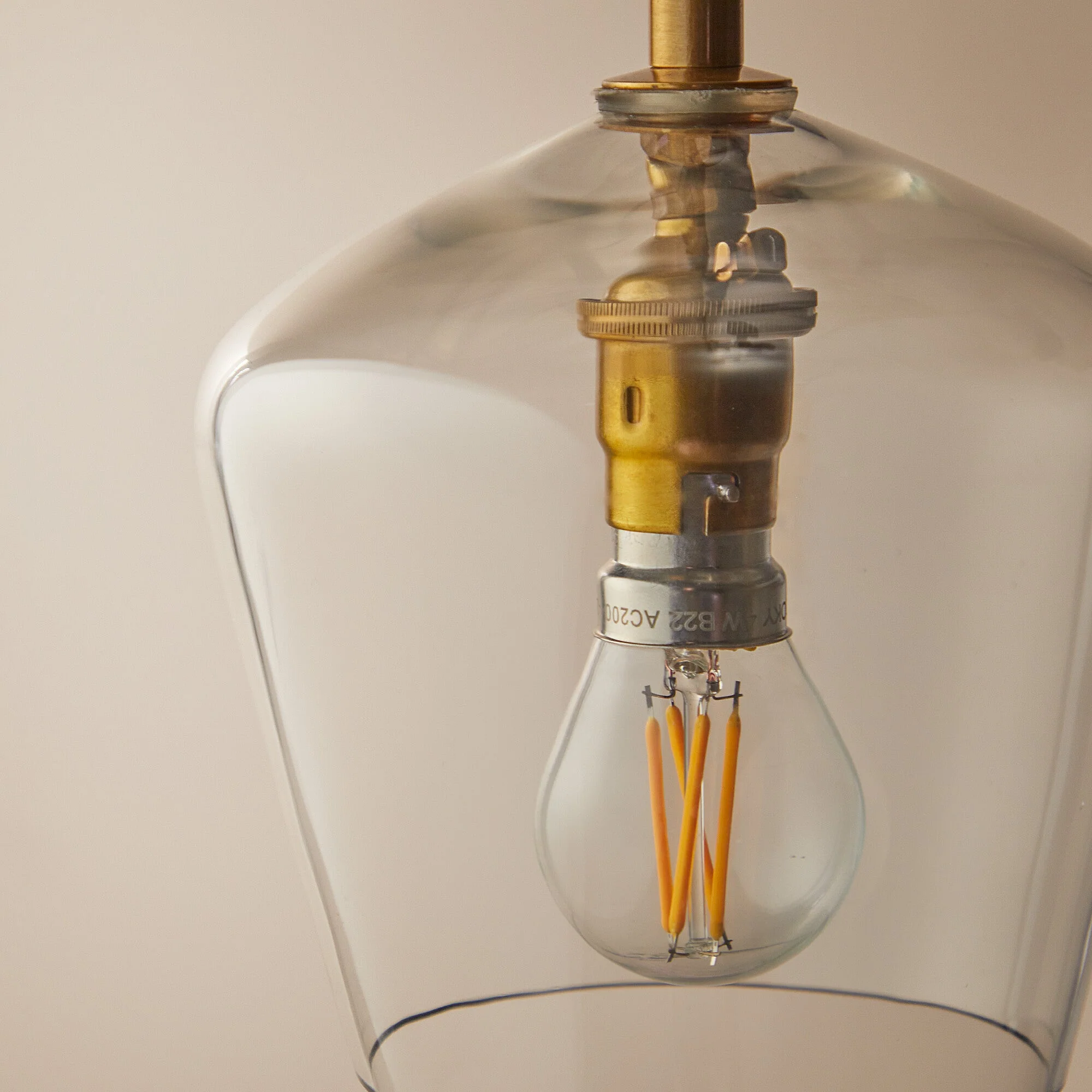Smaller Demijohn pendant in clear blown glass - Image 4