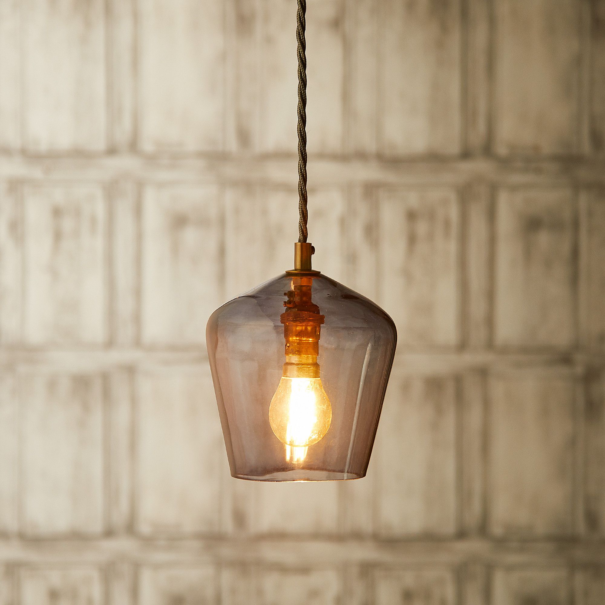 Smaller Demijohn pendant in grey blown glass - Image 3
