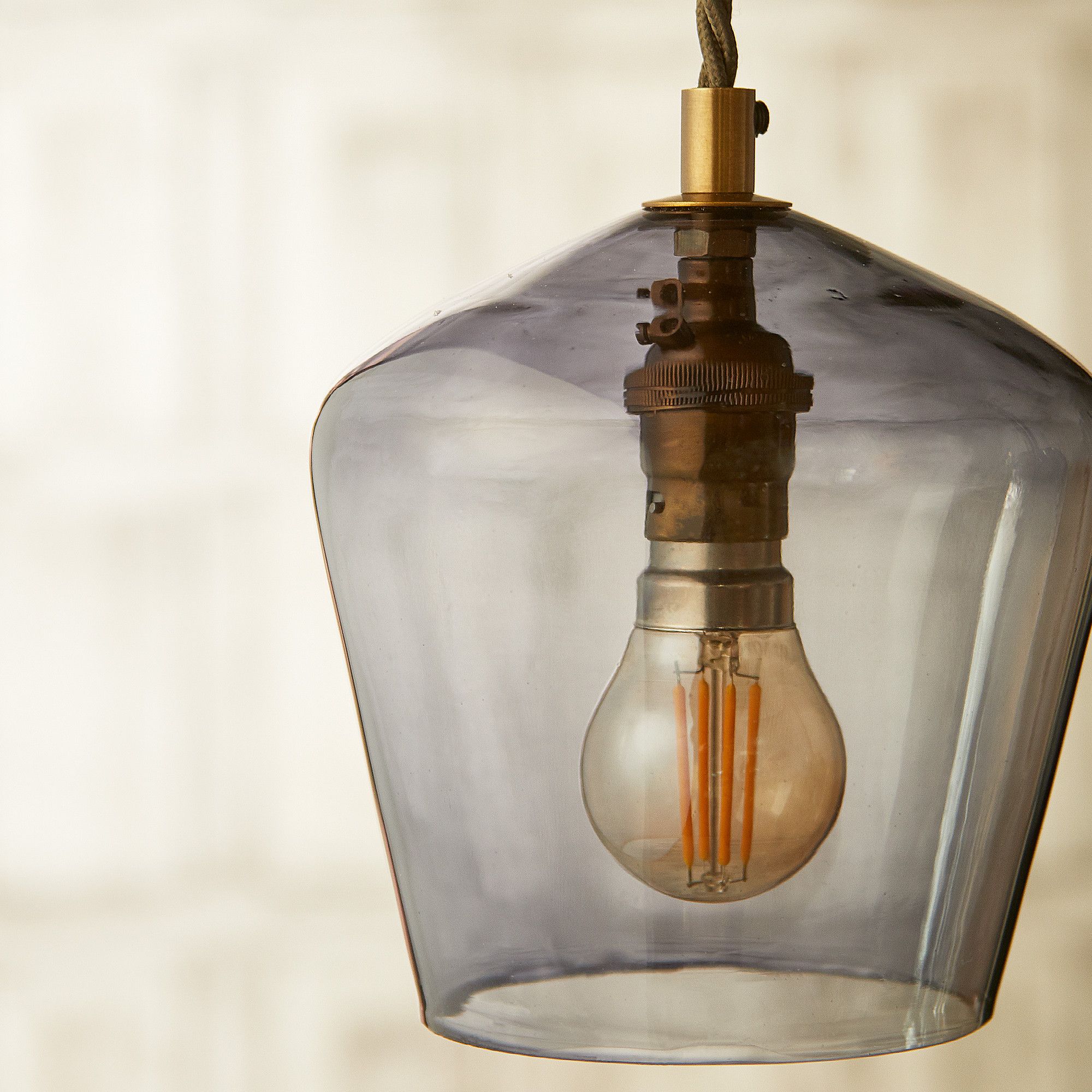 Smaller Demijohn pendant in grey blown glass - Image 4