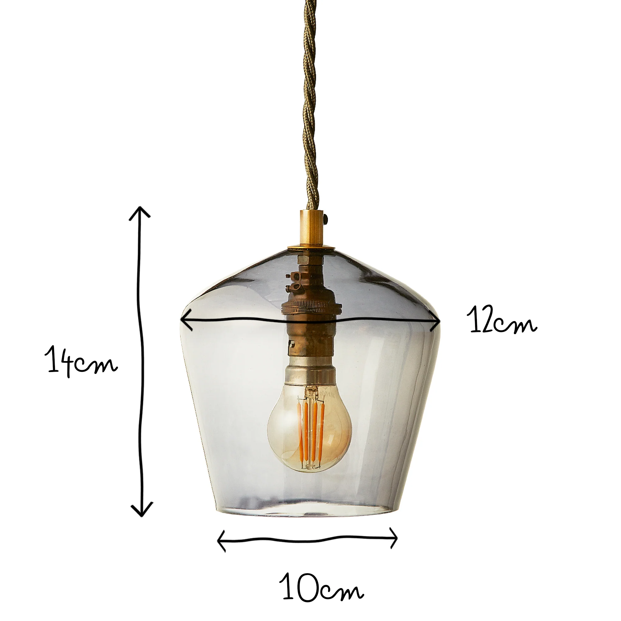 Smaller Demijohn pendant in grey blown glass - Image 7