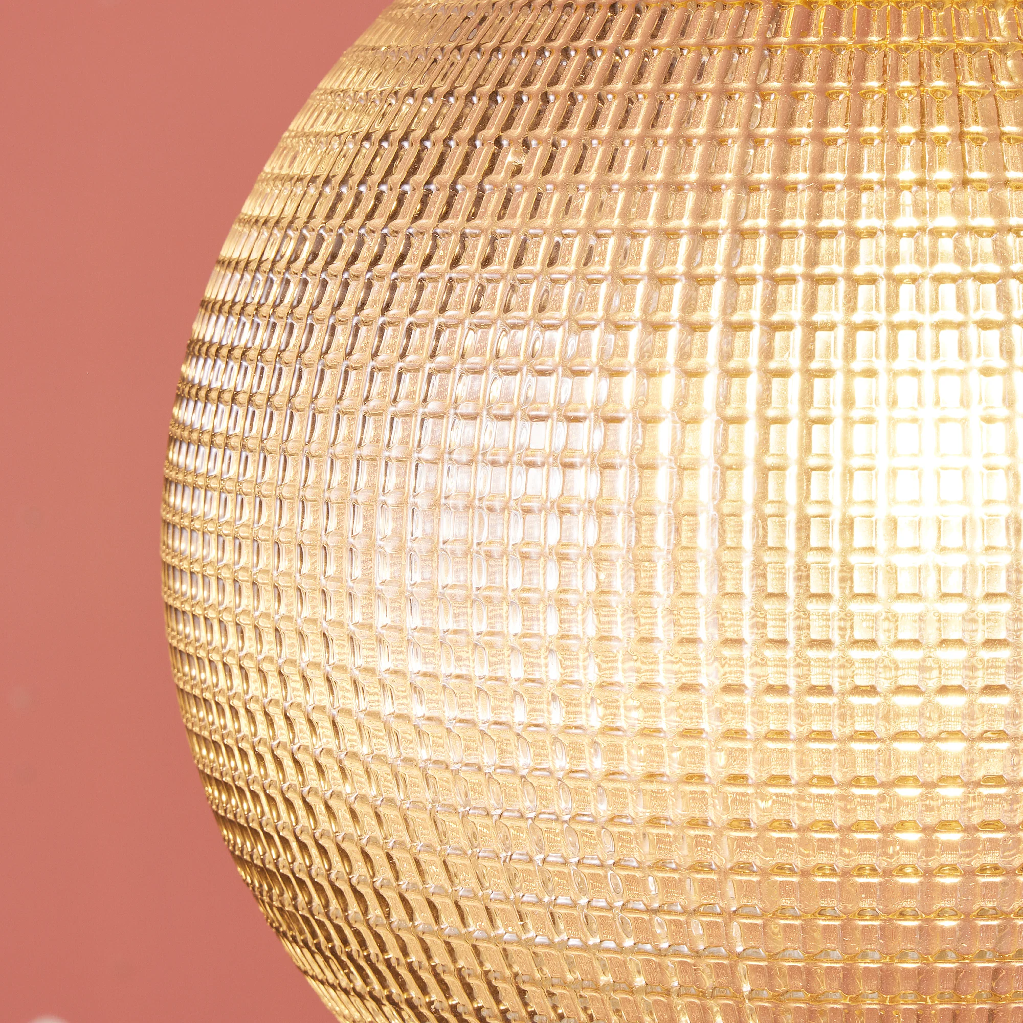 Smaller Holophane Pendant in antique brass and clear glass - Image 8