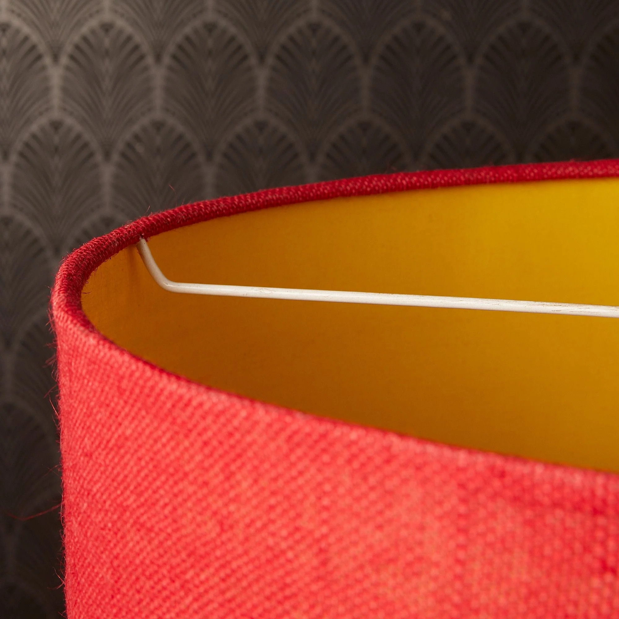 Smaller Jute pendant in red with baffle - Image 3