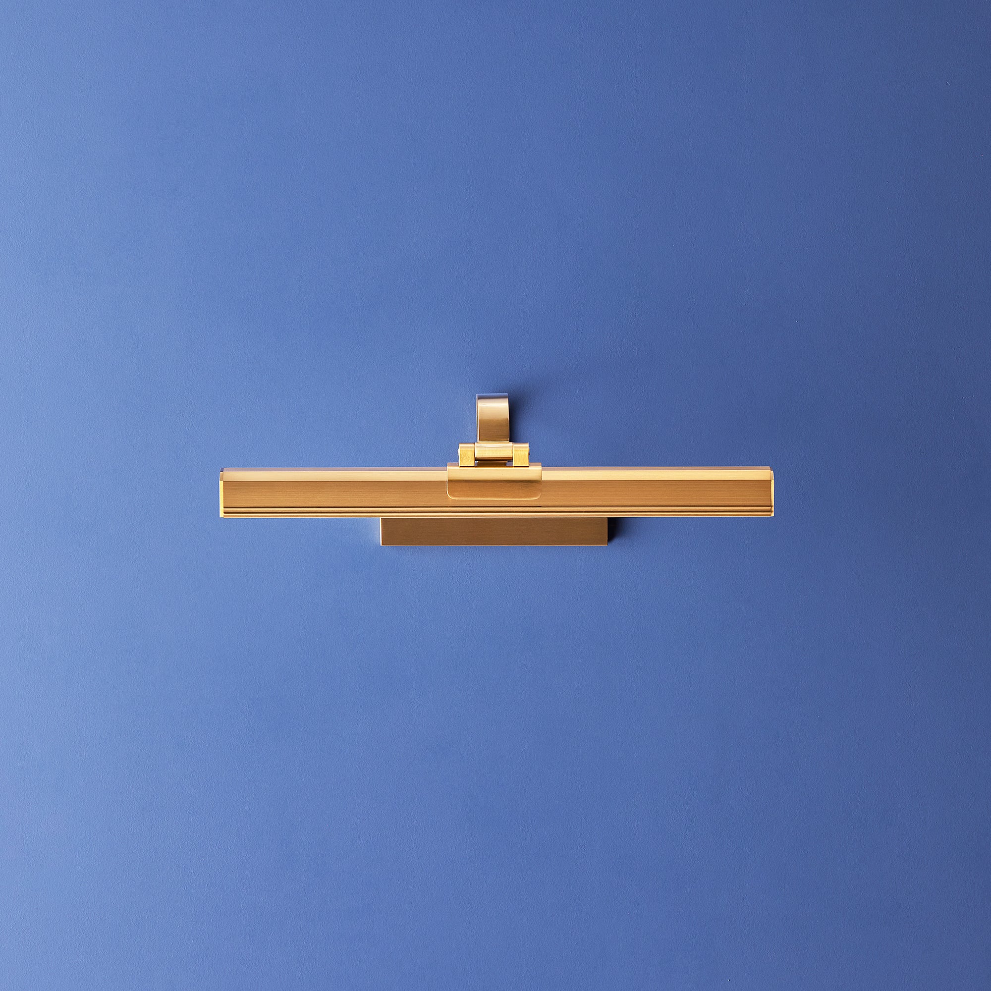 Smaller Marcel rechargeable picture light in antique brass finish