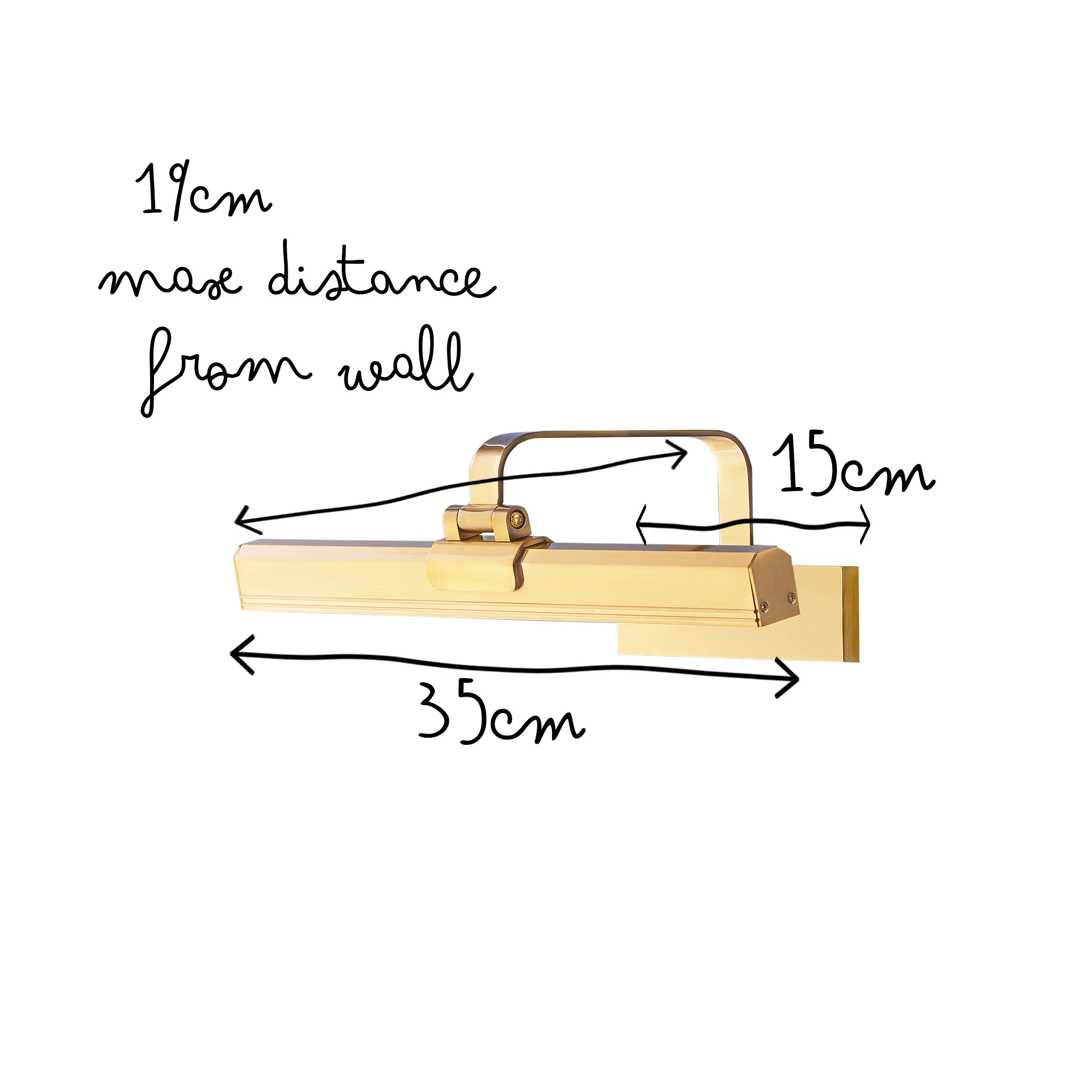 Smaller Marcel rechargeable picture light in antique brass finish - Image 11