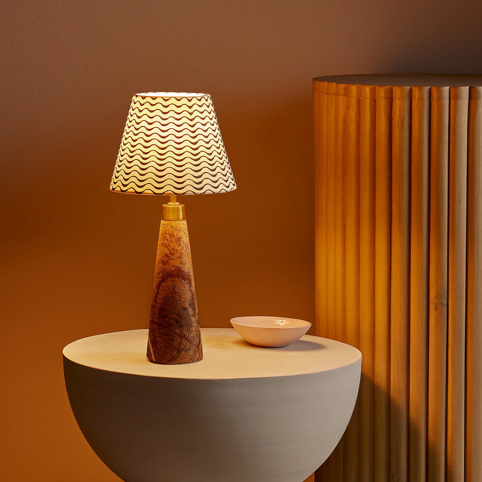 Smaller marmaron rechargeable table lamp in brown - Image 2