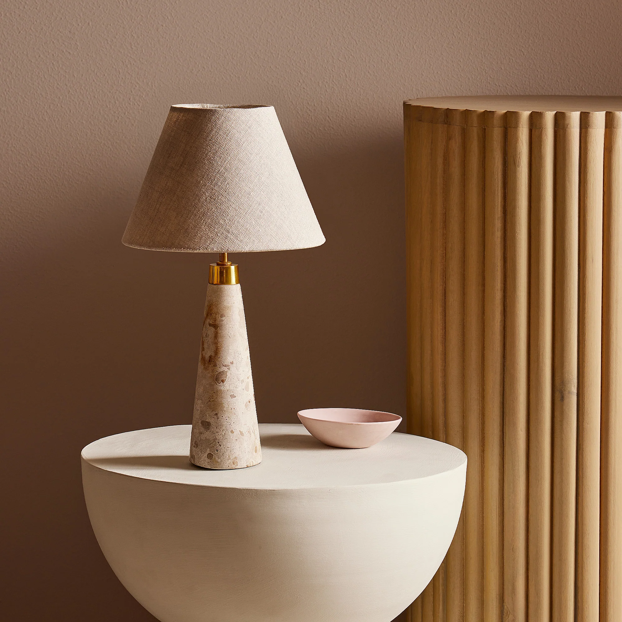 Smaller marmaron rechargeable table lamp in grey